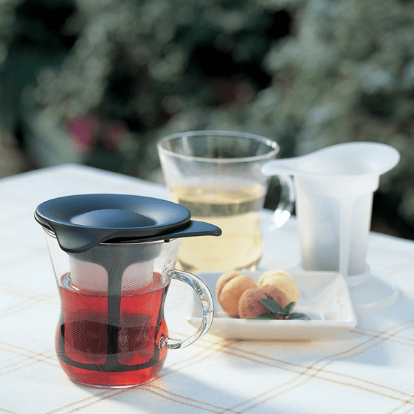 Hario Heat Resistant Glass Mug with Removable Tea Infuser - 200ml (6.8oz) Clear Coffee & Tea Cup for Home, Office, and Travel Use