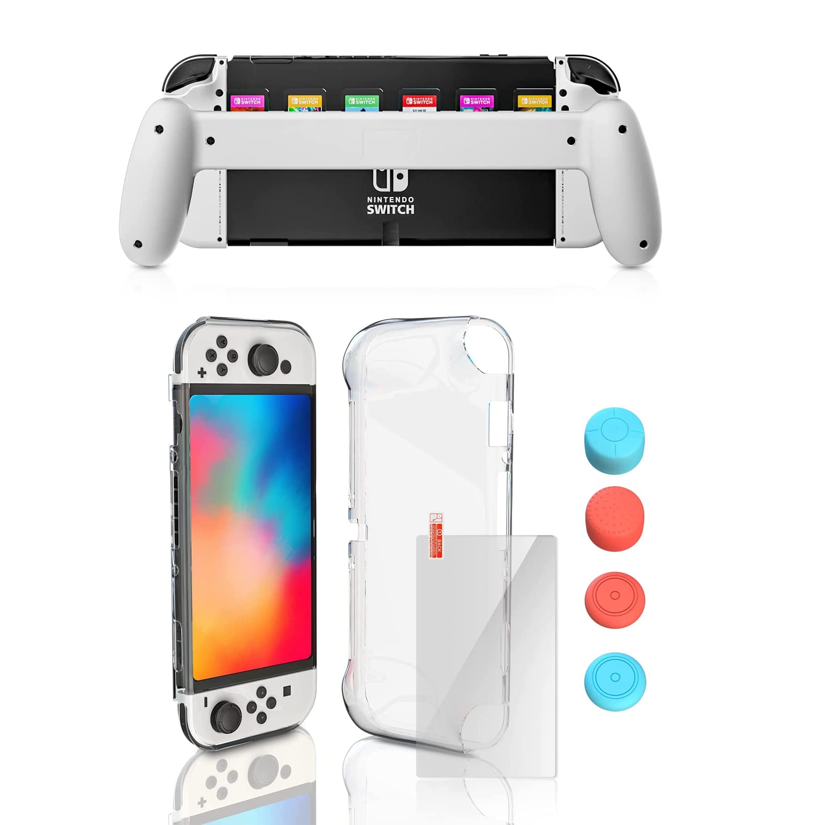 Premium Nintendo Switch OLED Grip Case & TPU Protective Cover - Shockproof, Anti-Slip Design for Enhanced Gaming Comfort - Perfect for Travel, Commuting & Long Gaming Sessions