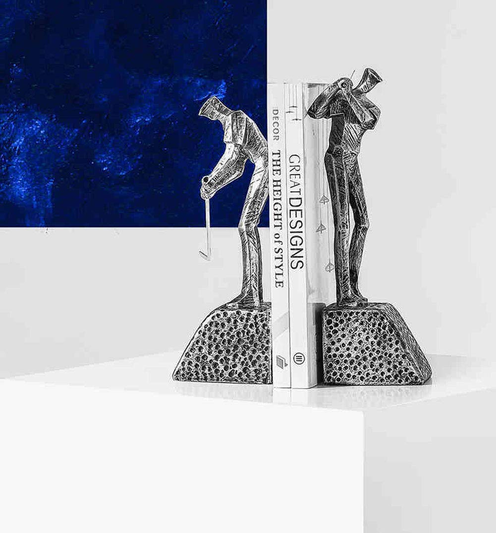 Golf Themed Bookends - Heavy Duty Bookends for Bookshelves, Home & Office Decor, School Storage - Perfect for Golf Lovers, Book Collectors & Home Organization
