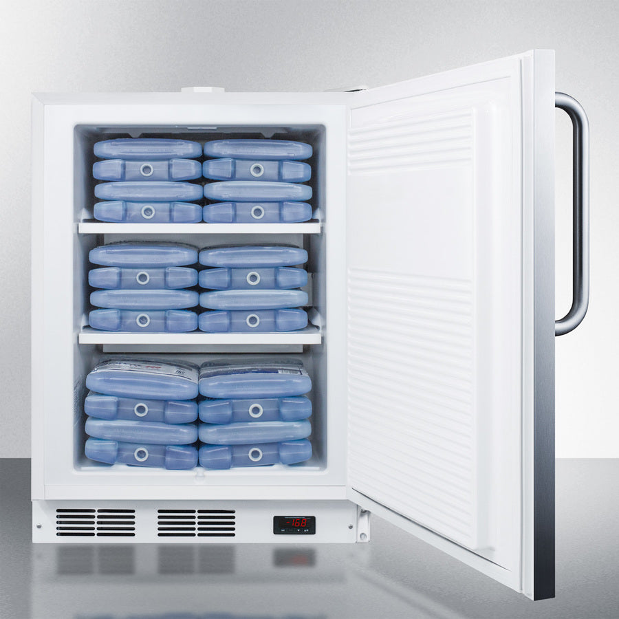 Accucold 24-Inch Wide Built-In All Freezer - Stainless Steel ADA Compliant (ACF48WCSSADA) - Perfect for Restaurants, Commercial Kitchens & ADA Accessible Spaces