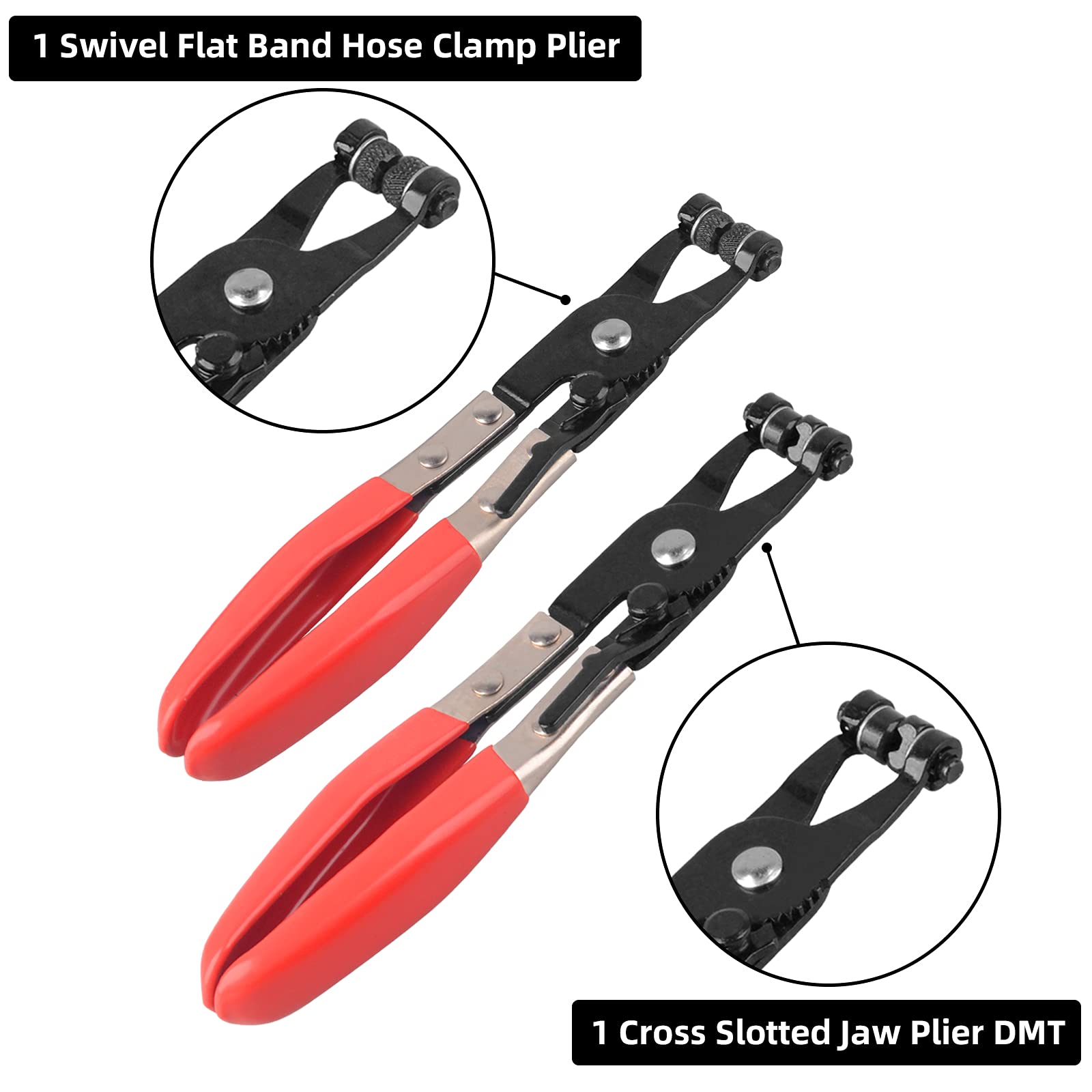 9-Piece Automotive Wire Long Reach Hose Clamp Pliers Set - Fuel, Oil & Water Hose Removal Tool Kit for Car, Truck & Motorcycle Repair (Professional Mechanic Use)