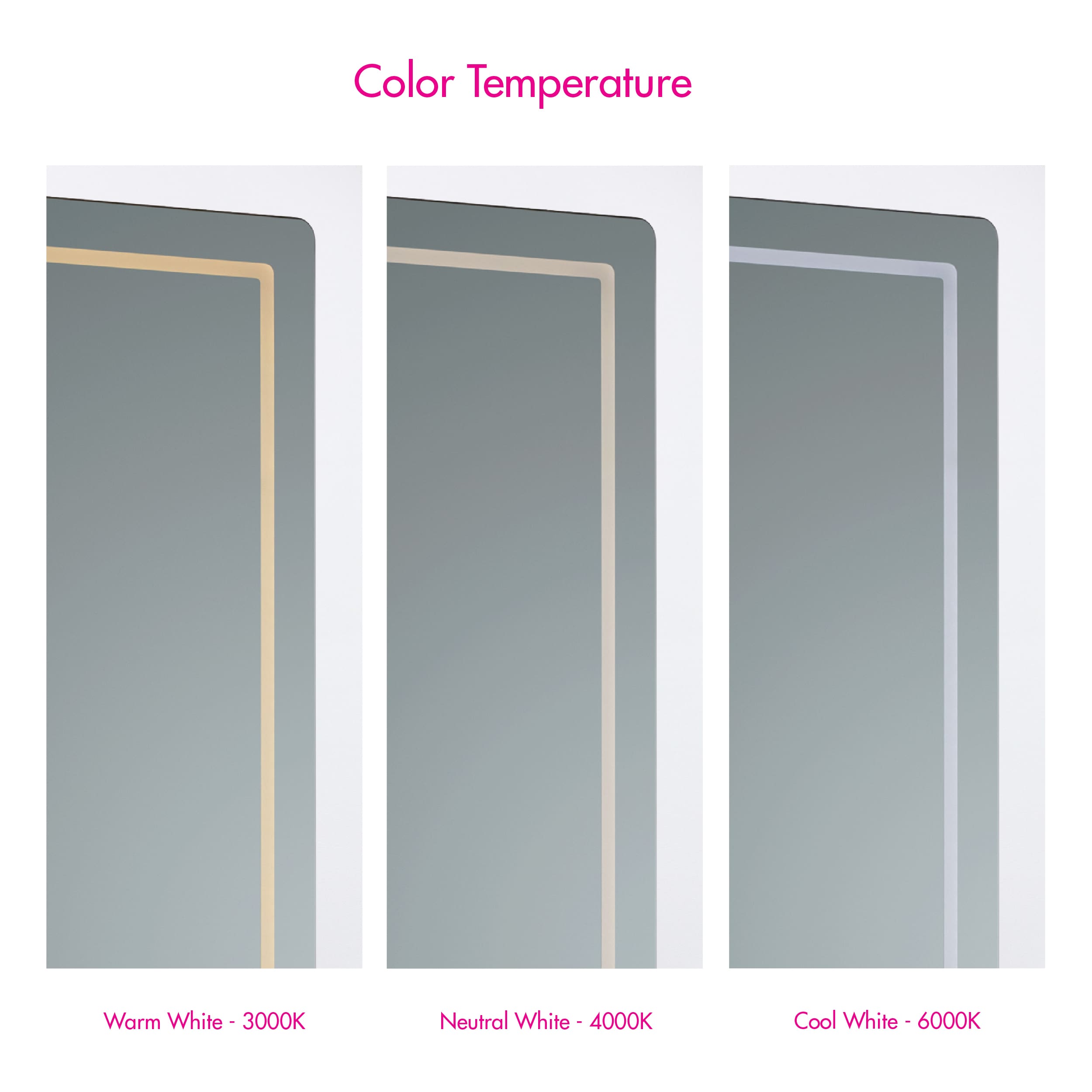 Oxygen Compact 3 0401 15 LED Lighted Mirror 36x24 Inch - Black Bathroom Vanity Mirror with Adjustable Brightness for Makeup & Shaving