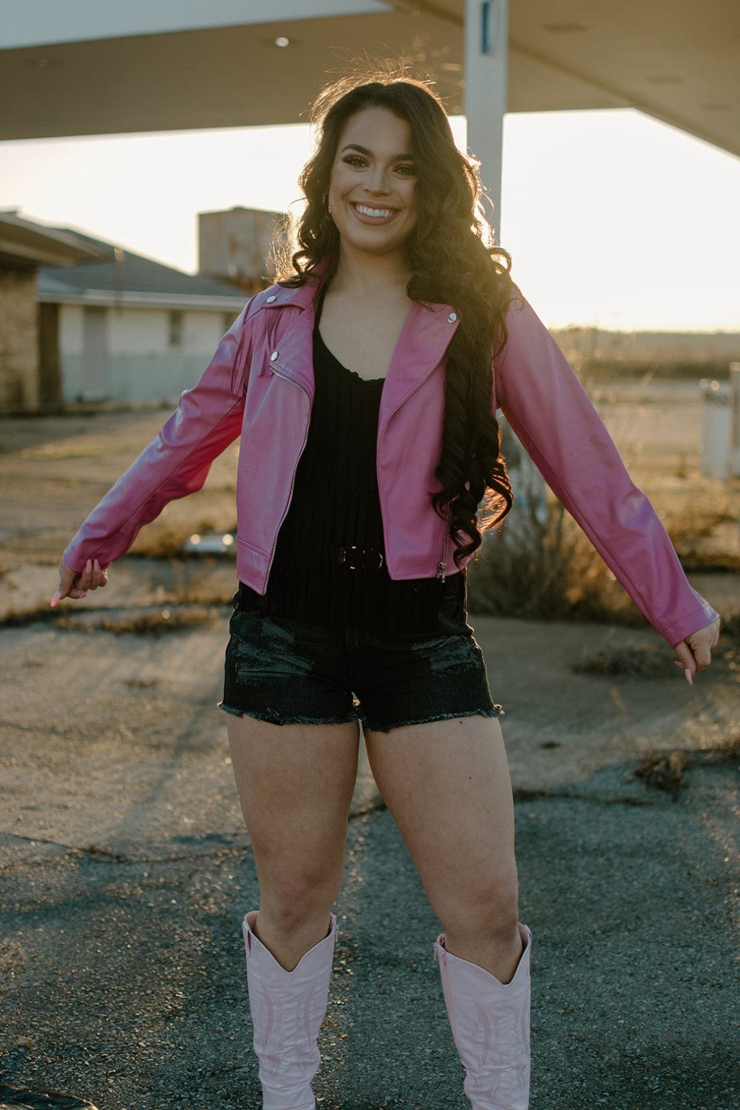 Stylish Hot Pink Fringe Vegan Leather Jacket for Women - Cruelty-Free Fashion Outerwear | Perfect for Concerts, Parties & Night Out