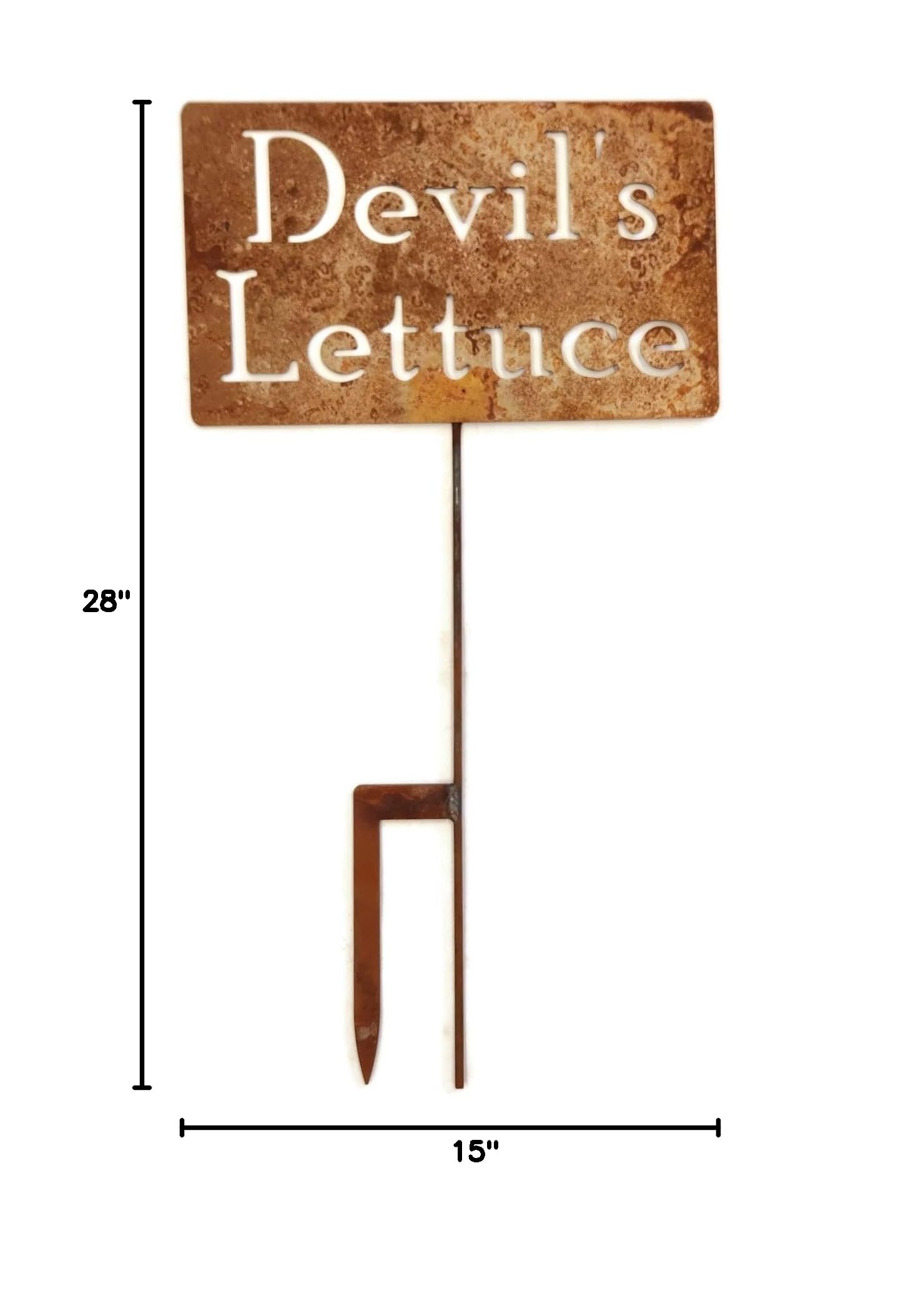 Funny Garden Stake 20-33 Inches Tall - Devil's Lettuce Design (Large 28