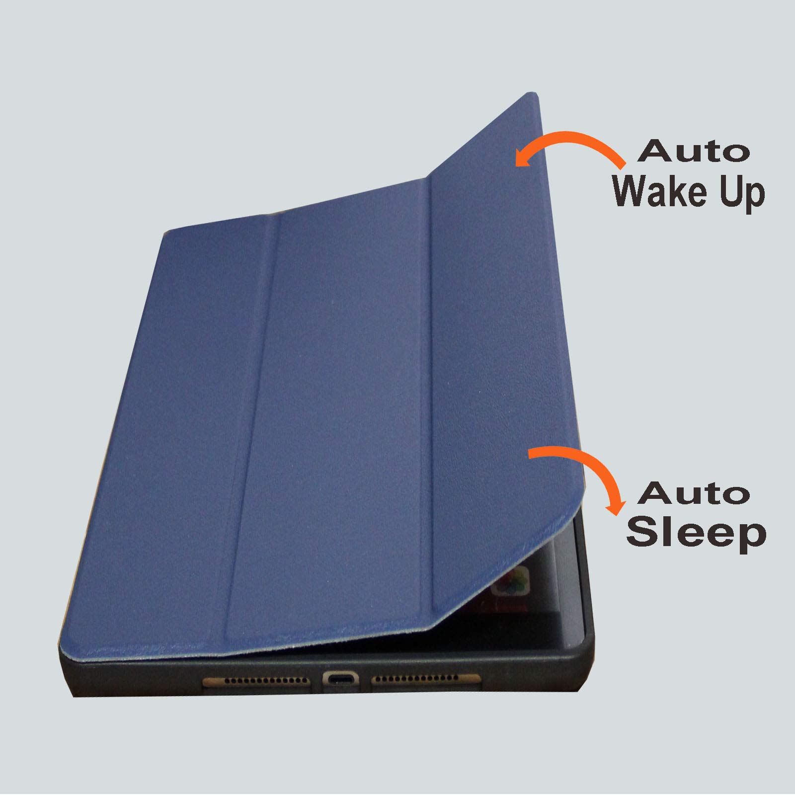 Shockproof Trifold Stand Case for iPad Air 5th Gen 2022 & 4th Gen 2020 (10.9 inch) - Protective Cover Compatible with Models A2588/A2589/A2591/A2316/A2324/A2072 - Navy Blue - Perfect for Work, Study & Travel