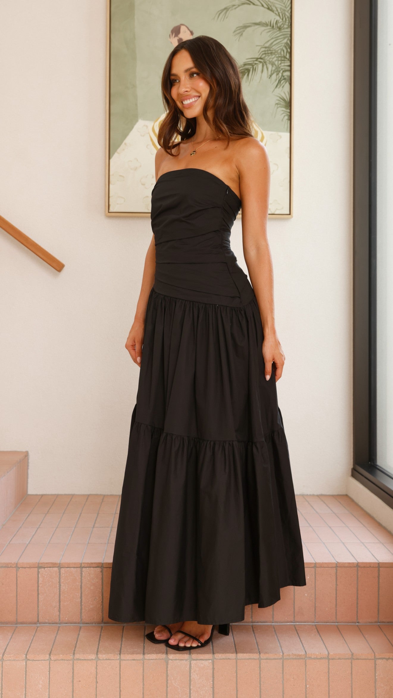Lola Maxi Dress for Women - Elegant Black Long Flowy Dress for Summer, Beach, Party & Casual Wear