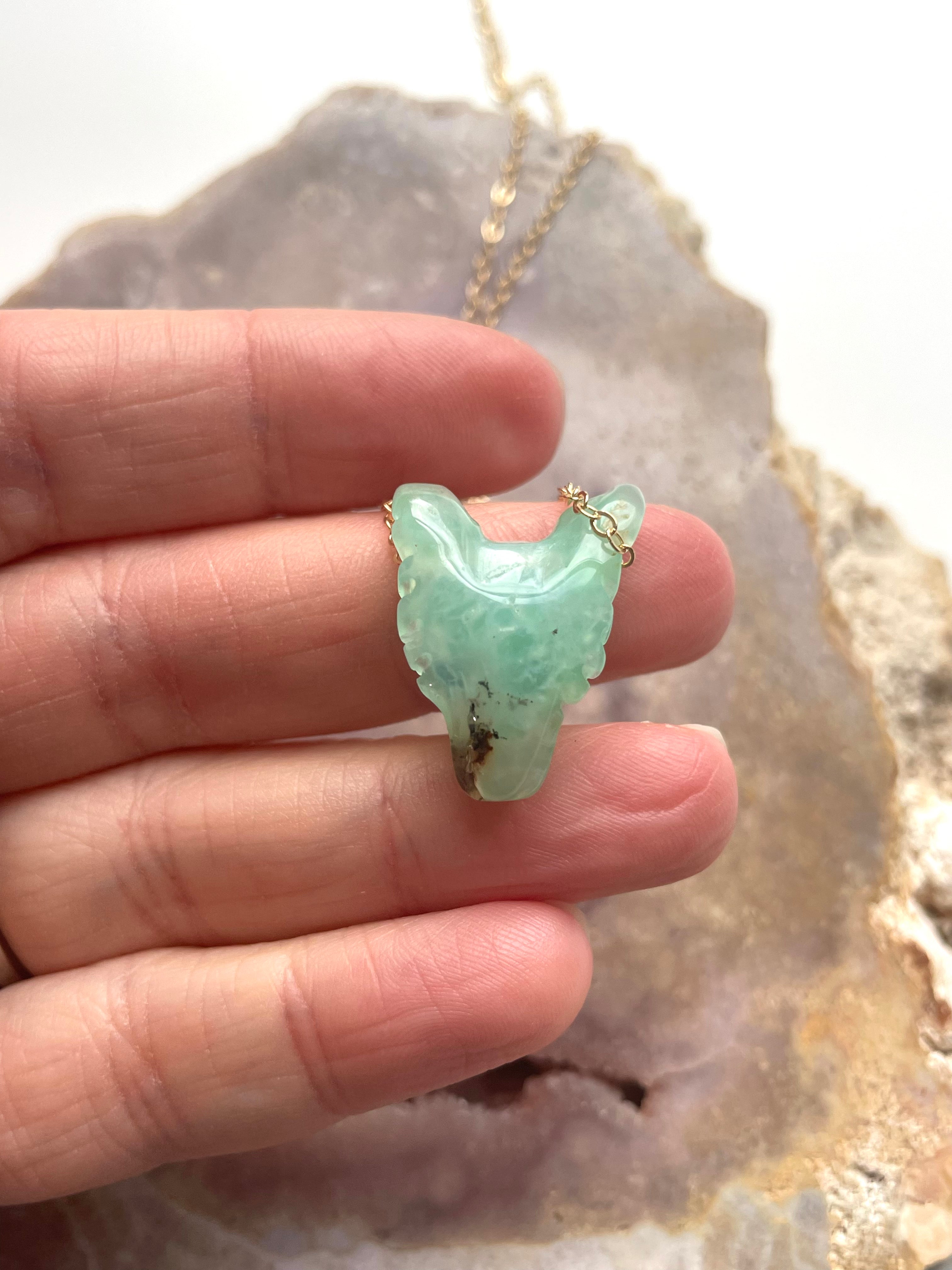 Natural Chrysoprase Pendant Necklace - 925 Sterling Silver Green Gemstone Jewelry for Women, Gift for Her, Birthday, Anniversary, Valentine's Day - Perfect for Everyday Wear & Special Occasions