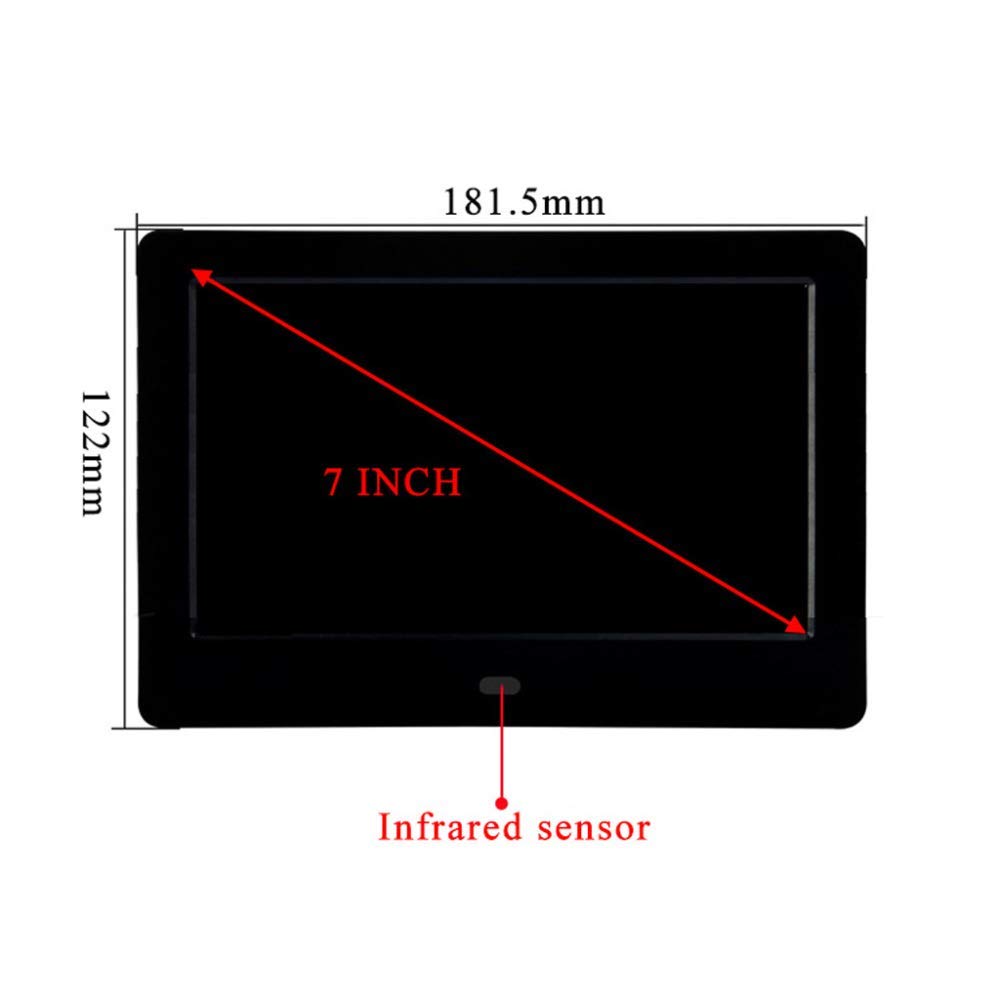 7 Inch Digital Picture Frame with IPS HD Display - Wireless Photo Frame for Wall & Desk - Play Photos/Videos/Music - Includes Remote Control - Perfect for Home, Office & Gifts (Black)