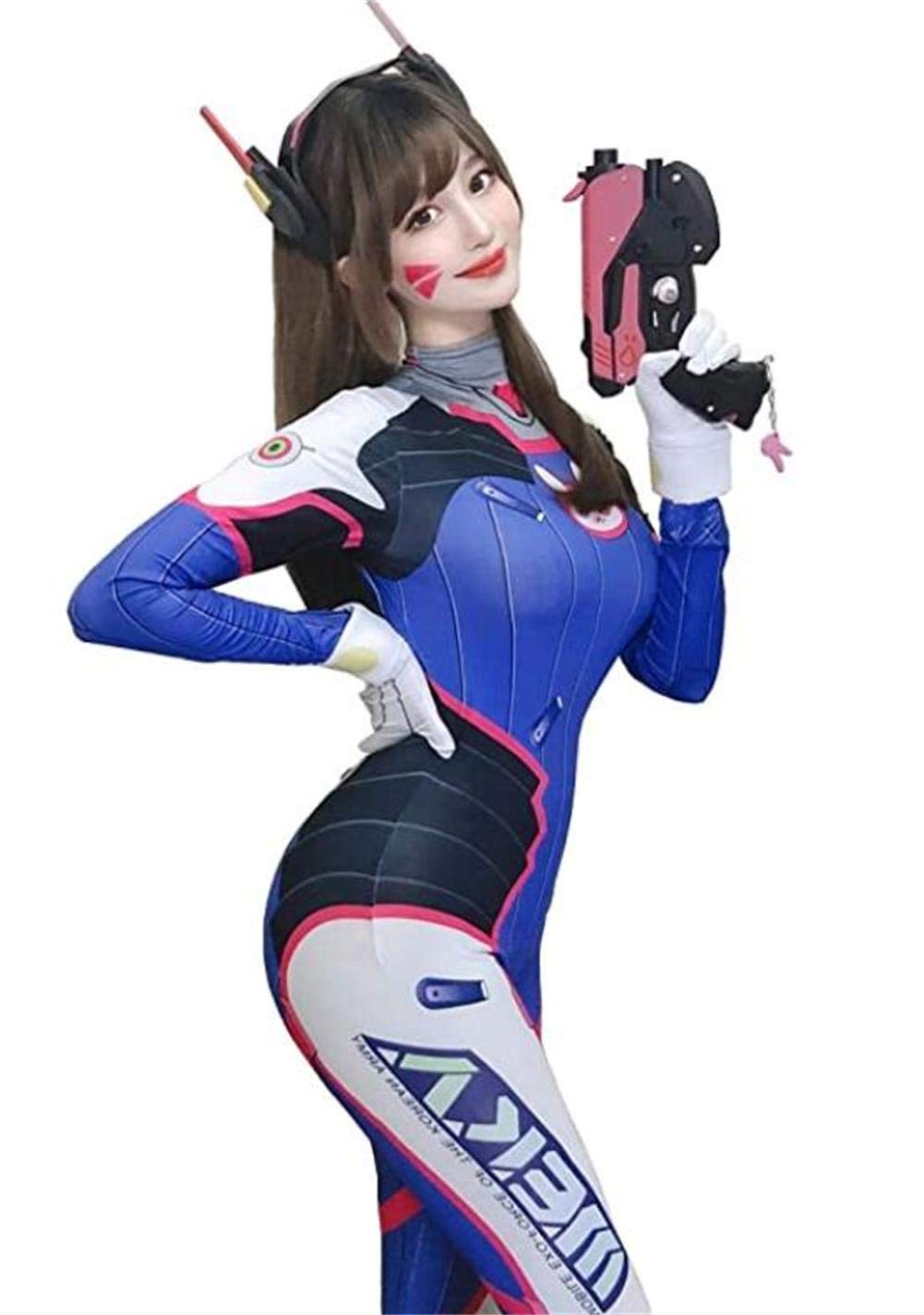 D.Va Overwatch Cosplay Costume for Women & Kids - Full Bodysuit with Gloves & Socks | Gaming Conventions, Halloween Parties & Cosplay Events