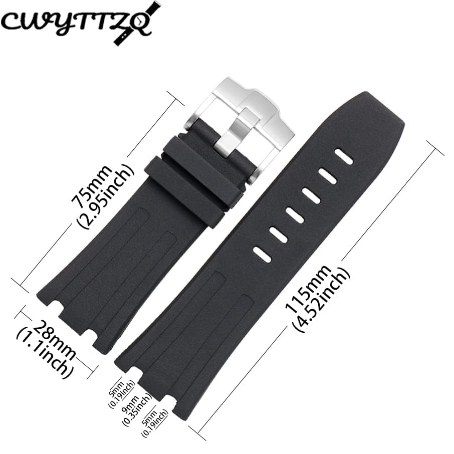 28mm Rubber Watch Band for AP Royal Oak Offshore - Durable Strap for Men's Watches 15703 15710 - Perfect for Outdoor Sports & Daily Wear