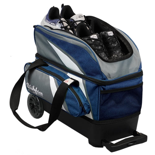 KR Strikeforce Cruiser Gray Navy Double Roller Bag - Premium Rolling Luggage for Travel & Business - Durable Spinner Suitcase with Smooth Wheels for Airports, Hotels & Commuting