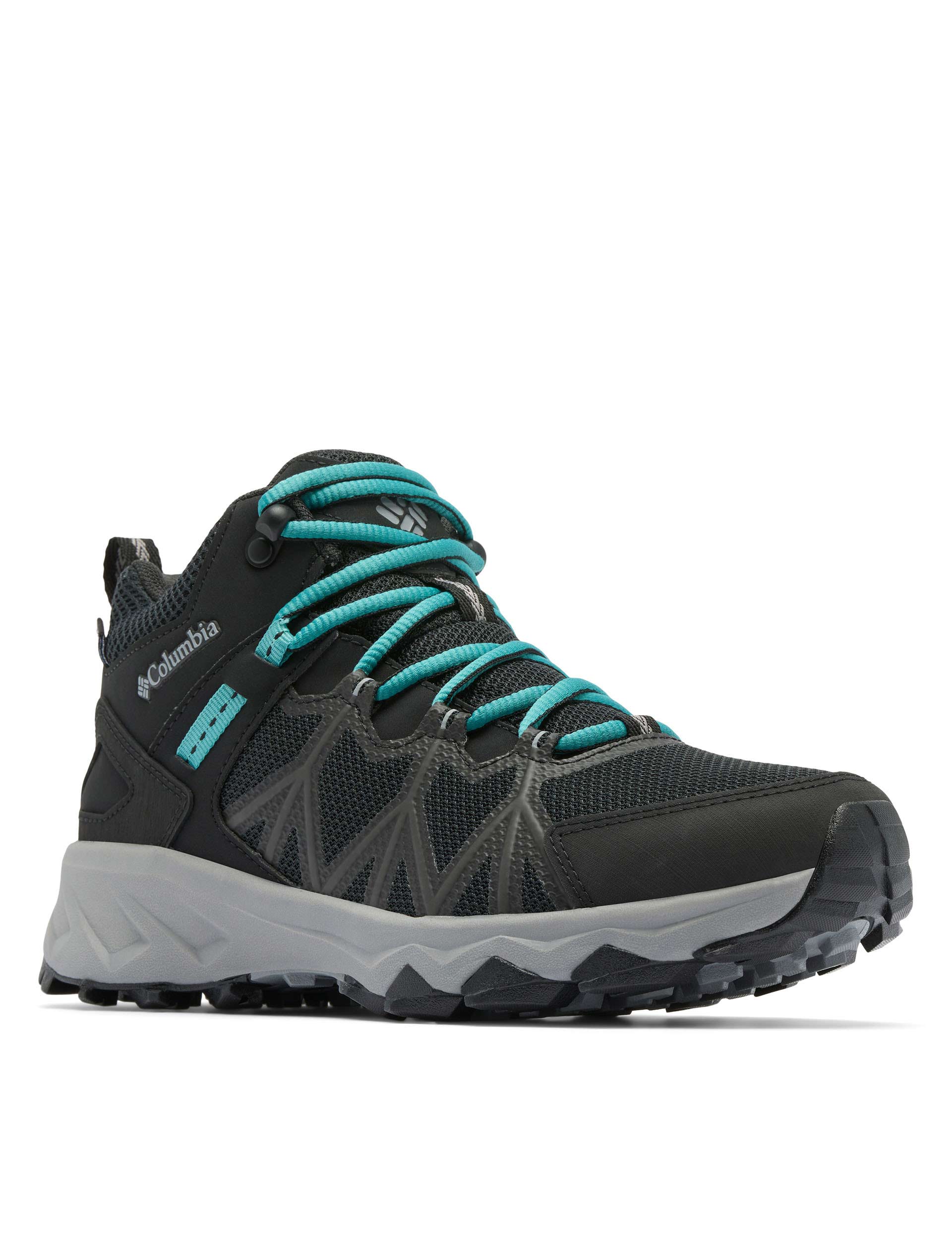 Peakfreak II Mid Outdry Waterproof Hiking Boots for Men & Women - Black/Teal - Lightweight Trail Shoes for Outdoor Adventures, Trekking & Backpacking