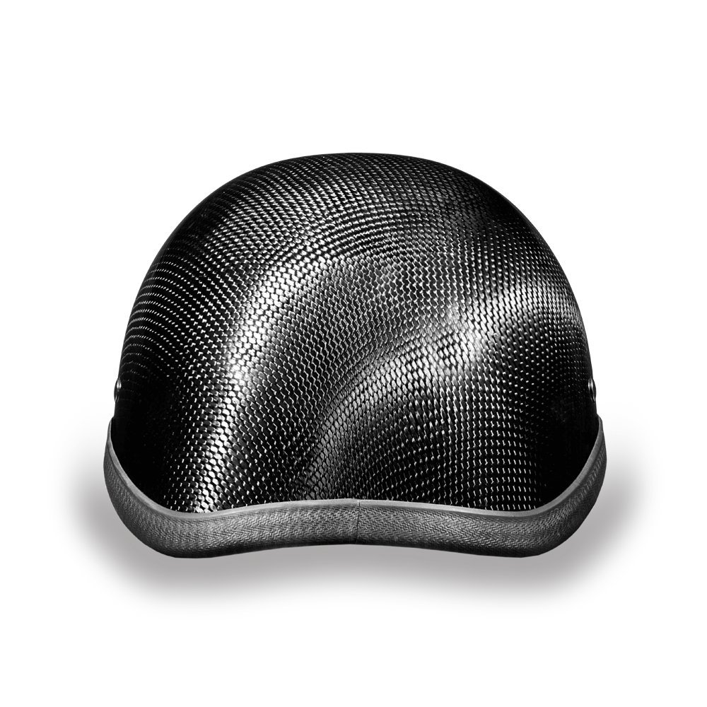 Daytona Carbon Fiber Motorcycle Half Helmet - Lightweight Retro Skull Cap with Breathable Liner & Head Wrap - Perfect for Cruiser, Scooter & Vintage Bike Riders