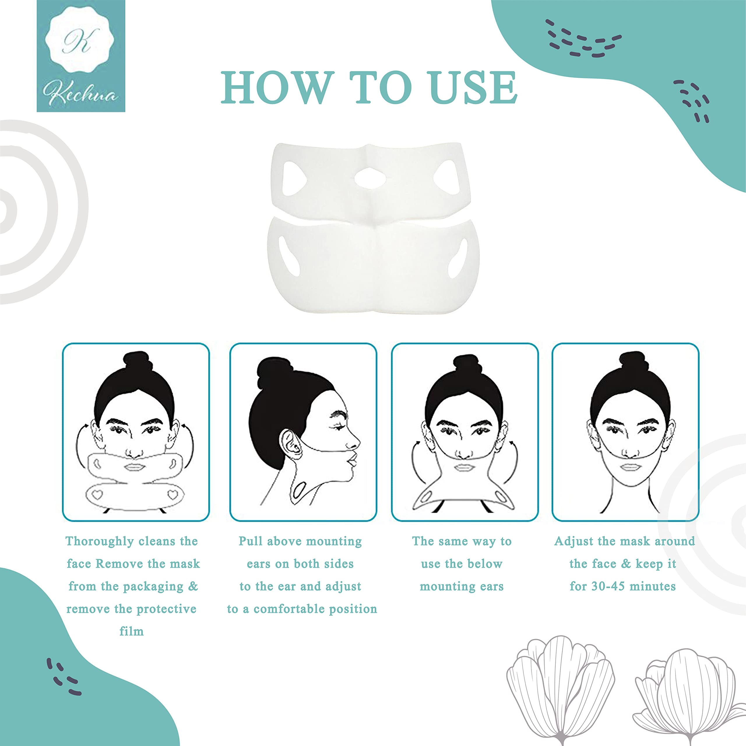5 Pack Double Chin Face Masks - V-Line Lifting Hydrogel Collagen Mask with Hyaluronic Acid & Aloe Vera - Firming & Anti-Aging Chin Strap for Face Contouring - Perfect for Night Skincare Routine & Pre-Makeup Preparation