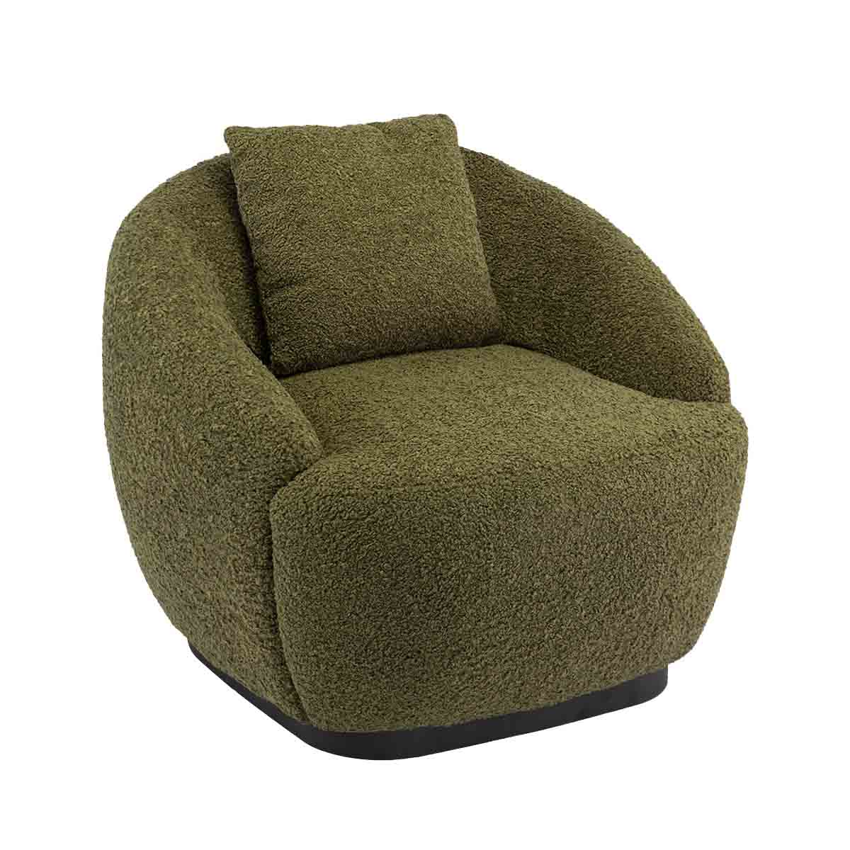 Luxury Avalon Fur Swivel Armchair - Modern Velvet Rotating Lounge Chair for Living Room, Bedroom & Office - Cozy Reading Nook & Relaxation Spot