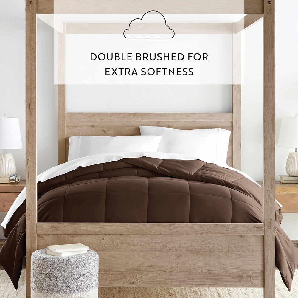 Premium Solid Down Alternative Comforter - Hypoallergenic & Breathable All-Season Bedding - Perfect for Master Bedroom, Guest Room & Dorm Use