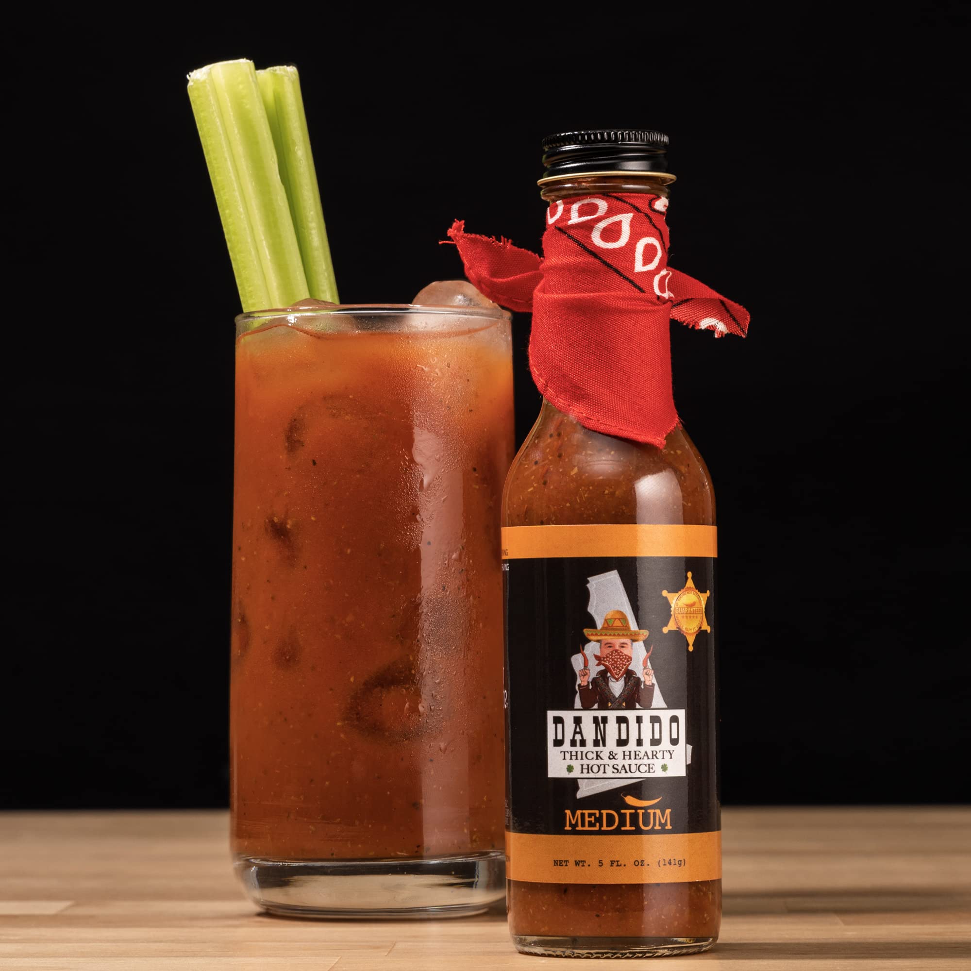 **Dandido Medium Hot Sauce - Thick & Hearty Gourmet Hot Sauce with Exotic Peppers - All-Natural, USA-Made - 5 Oz Bottle - Perfect for Tacos, Wings, Burgers & More**