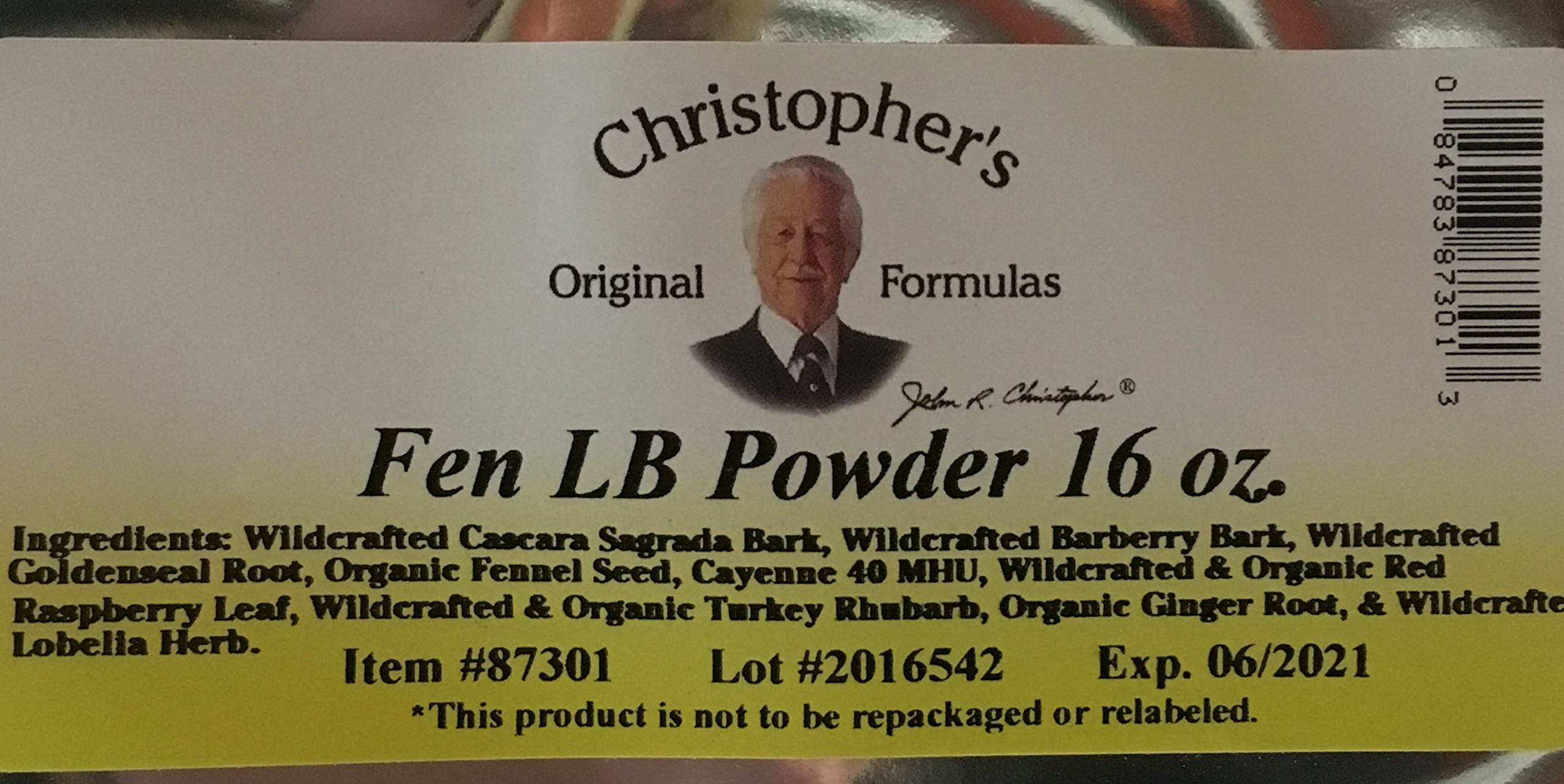 Christopher's Original Formulas Fen Lower Bowel Powder - 16 oz Herbal Supplement for Digestive Support & Colon Health | Promotes Regularity & Gut Comfort