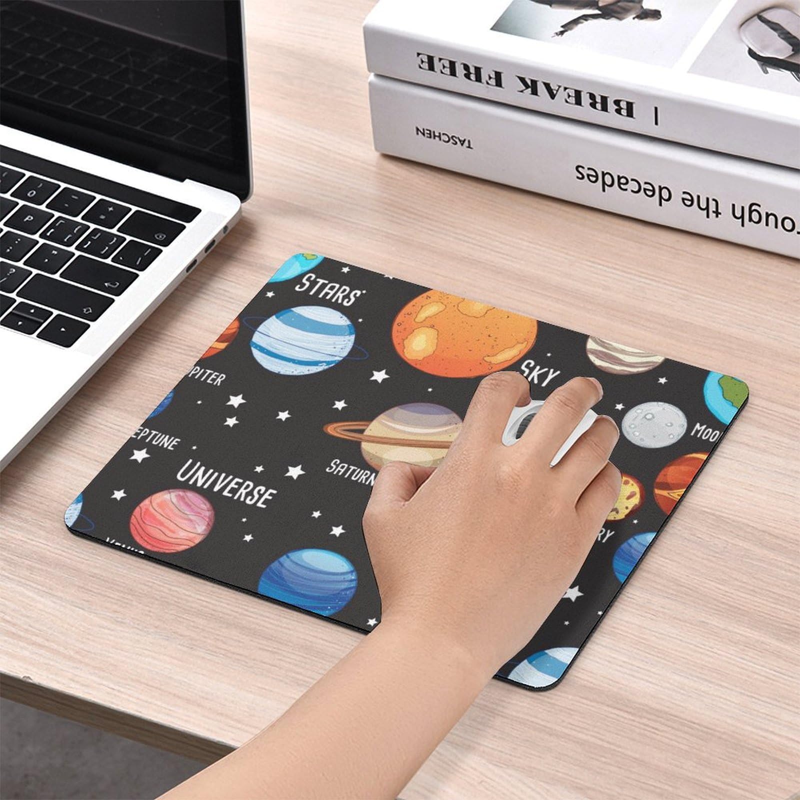 Solar System Planet Mouse Pad - Durable Non-Slip Waterproof Gaming Mouse Mat for Home & Office (20x25cm) - Perfect for PC, Laptop & Gaming Setups