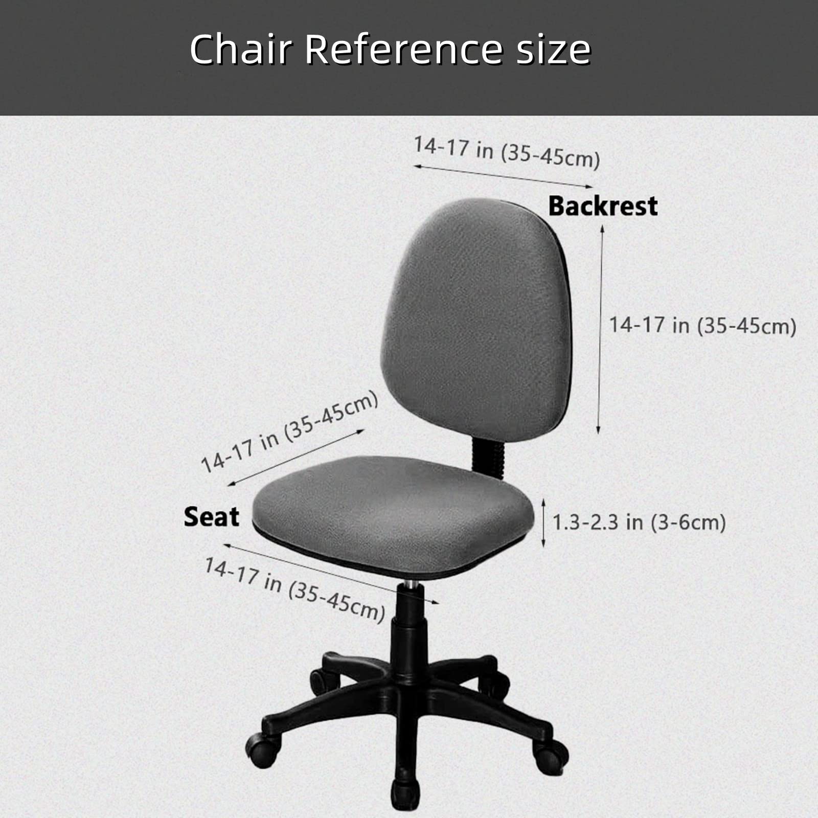 2-Piece Stretch Spandex Office Chair Cover - Universal Fit for Computer, Swivel & Rotating Chairs - Protects from Dust, Spills & Wear - Home & Office Use
