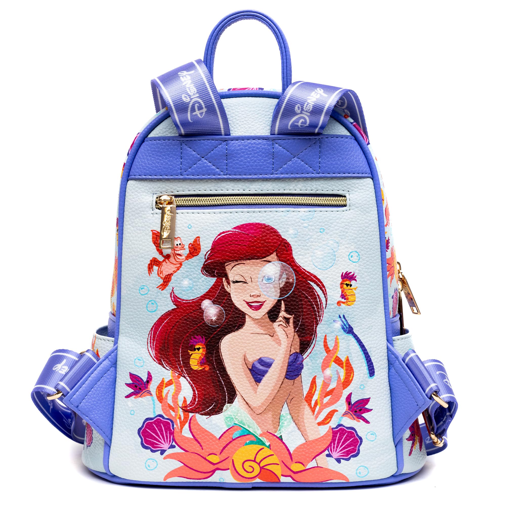 **Ariel The Little Mermaid 11-Inch Vegan Leather Mini Backpack for Women - Disney Princess Fashion Accessory for Cosplay, Travel & Daily Use**