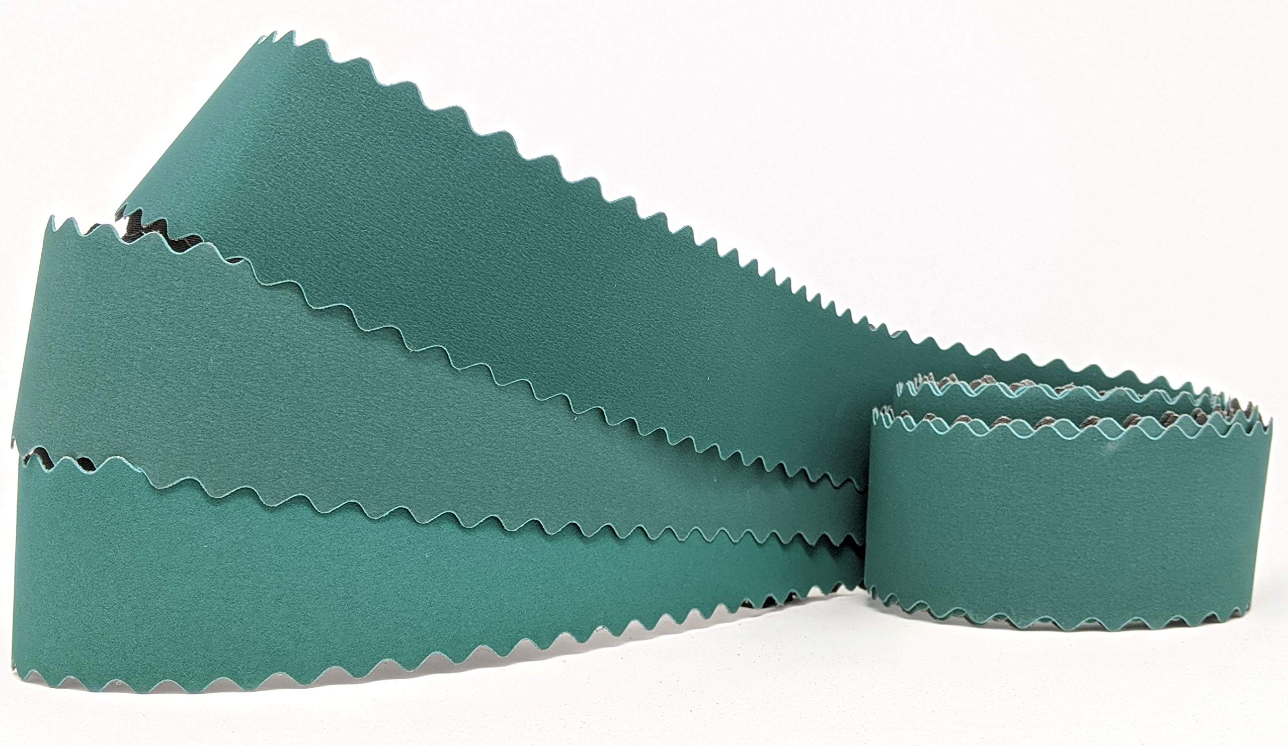 2X72 Knife Making Sanding Belts - Extra Flexible Scalloped Edge Belts for Knife Handles & Odd Shapes - 220/400/600 Grit 3-Pack - Perfect for Metal Grinding, Wood Sanding & DIY Projects