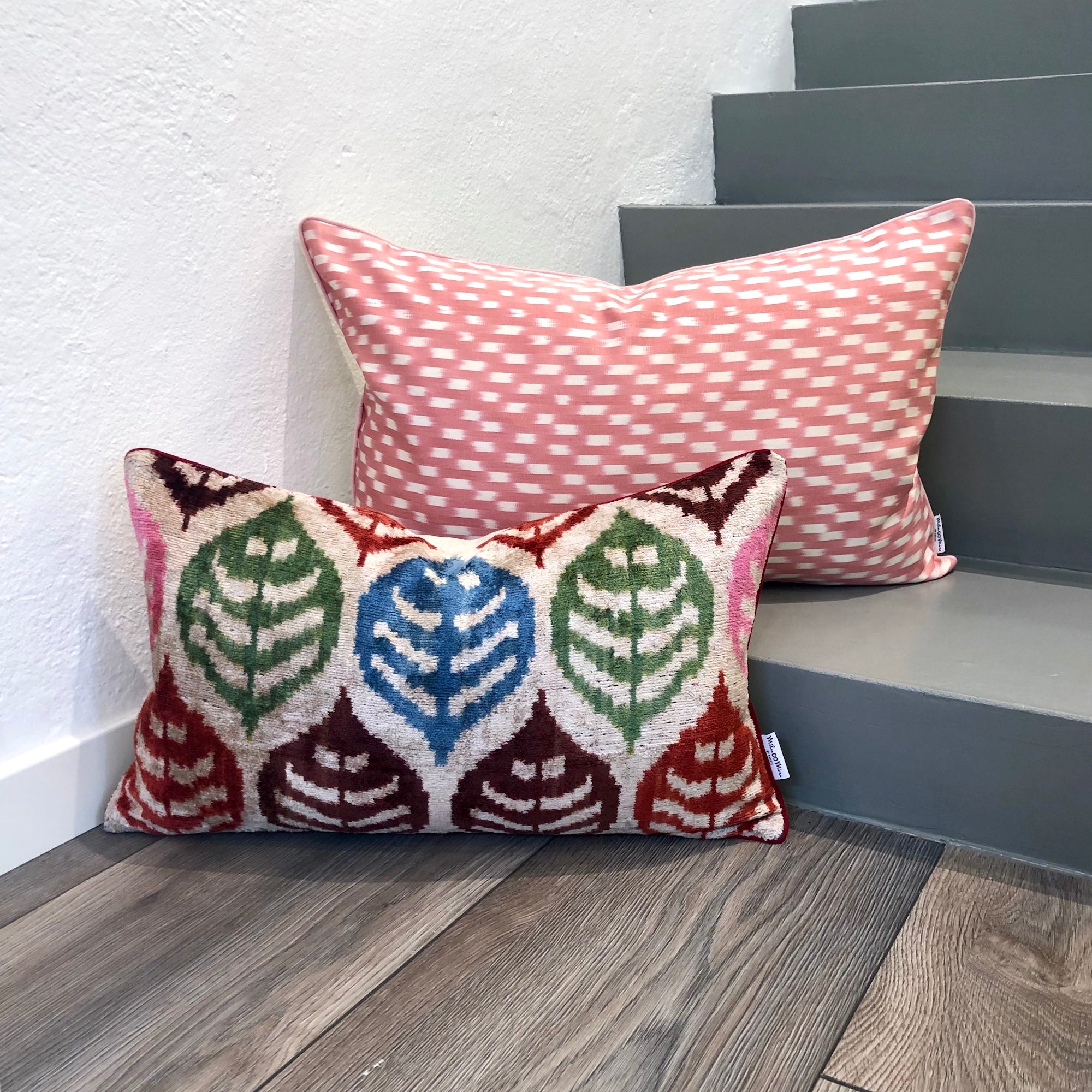 Luxury Velvet Ikat Cushion Cover - Four Seasons Collection - Decorative Throw Pillow for Sofa, Bed & Home Decor - Perfect for Living Room, Bedroom & Seasonal Decorating