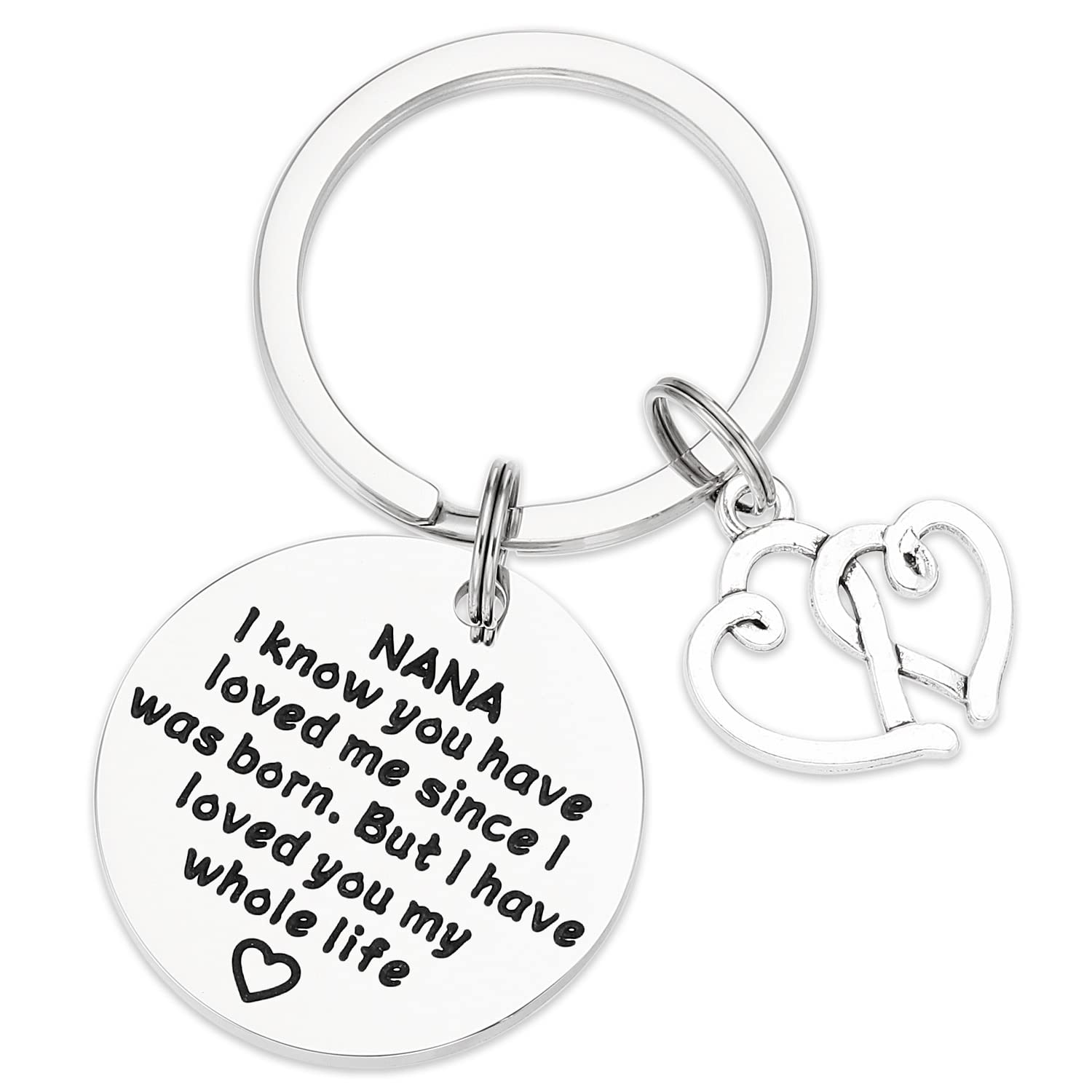 Best Nana Jewelry Gifts for Women - Engraved Bracelet & Keychain Set - Perfect Birthday, Mother's Day & Grandparents Day Presents