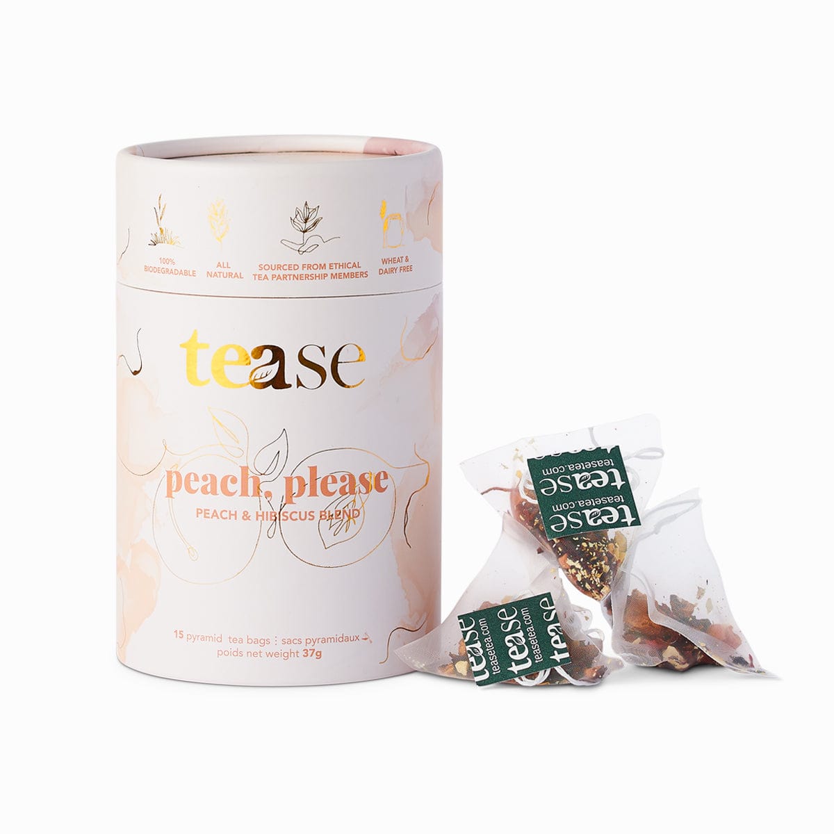 Tease Peach Please - Sweet & Juicy Peach Scented Candle for Home, Office & Relaxation - Perfect for Aromatherapy, Gifts & Romantic Ambiance