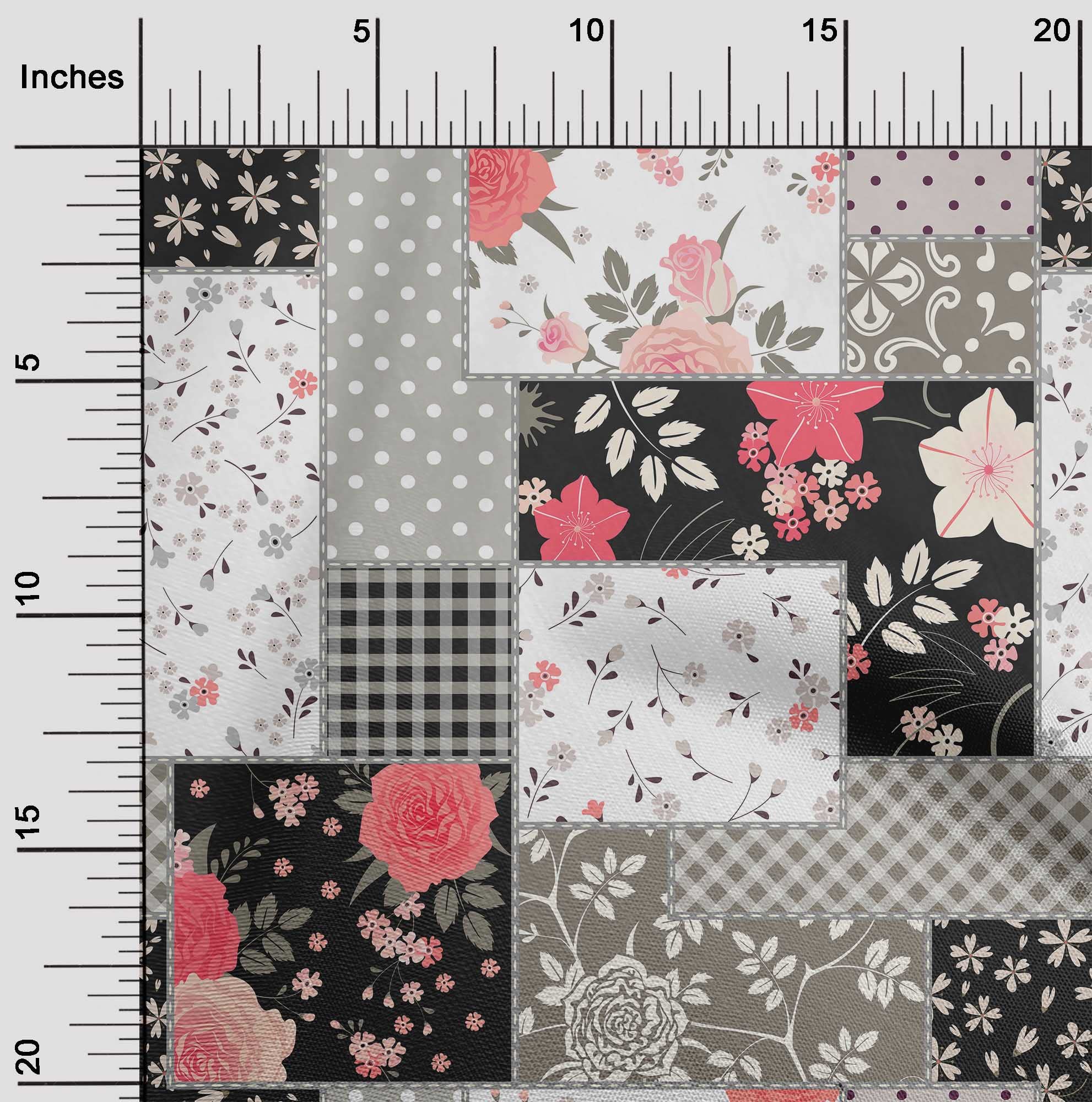 oneOone Viscose Chiffon Fabric - Black Asian Floral Print Dress Material by The Yard (42 Inch Wide) | Perfect for DIY Dresses, Skirts & Home Decor Projects