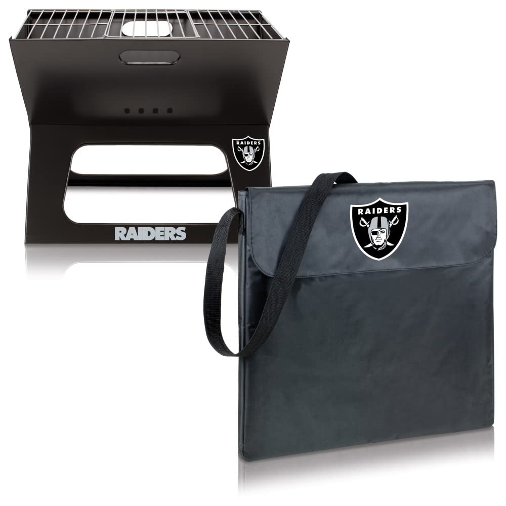 Portable NFL X-Grill Charcoal BBQ Grill for Camping, Tailgating & Outdoor Cooking - Compact Design for Picnics, Backyard Parties & Game Day Grilling