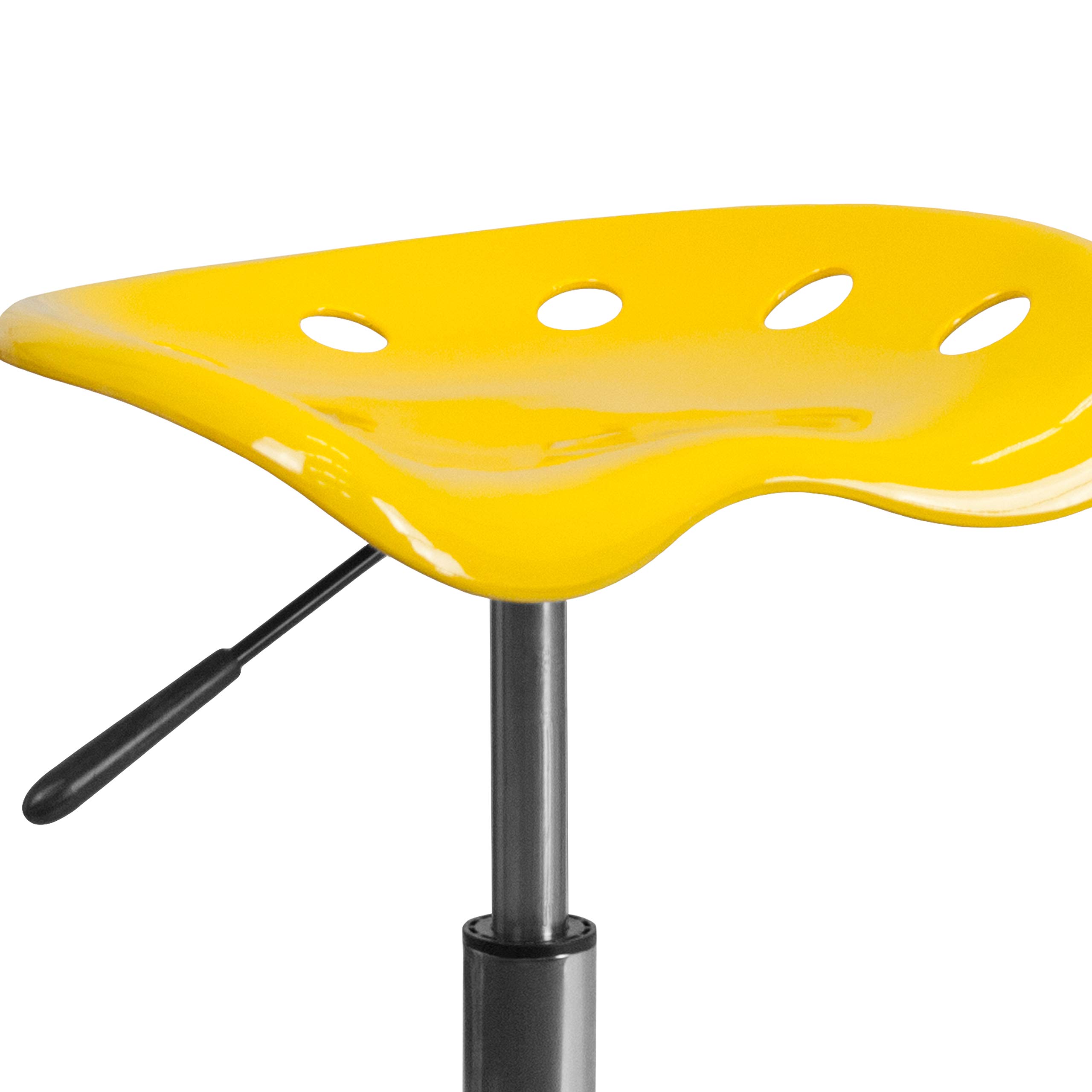 Flash Furniture Taylor Vibrant Yellow Tractor Seat and Chrome Stool - Bar Stool with Backrest for Kitchen Counter, Diner, Pub & Home Decor