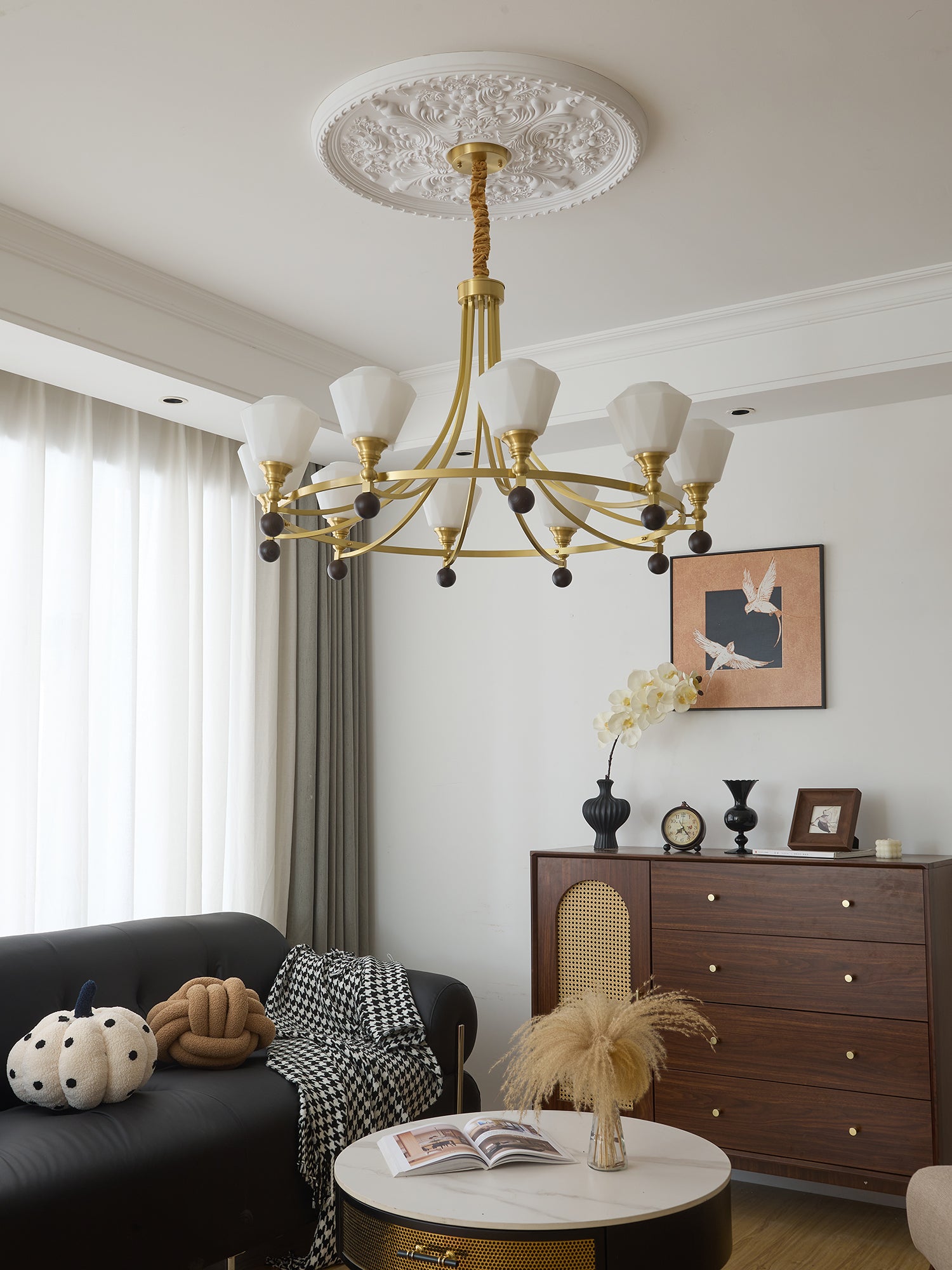 Elegant Bravado Crystal Chandelier - Modern Luxury Ceiling Light Fixture for Dining Room, Living Room & Bedroom Decor