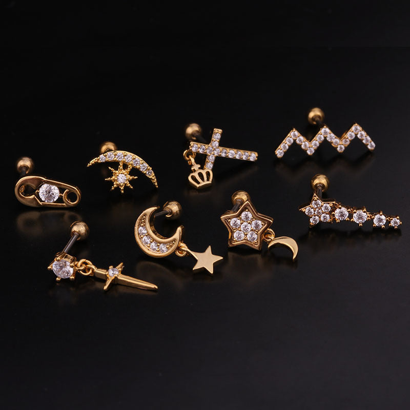 20G Cartilage Tiny Stud Earrings - Surgical Steel Celestial Star Earrings for Women | Hypoallergenic Piercing Jewelry | Perfect for Daily Wear, Parties & Gifts