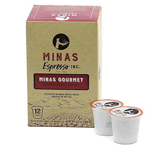 Minas Espresso - Premium Medium Roast Single Origin Brazilian Coffee Pods for Keurig K-Cups | Perfect for Home & Office Brewing