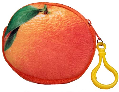 Cute Cartoon Fruit Plush Wallet for Women - Soft Coin Purse & Key Holder, Orange - Perfect Gift for Women & Girls - Ideal for Everyday Use, Shopping, and Travel