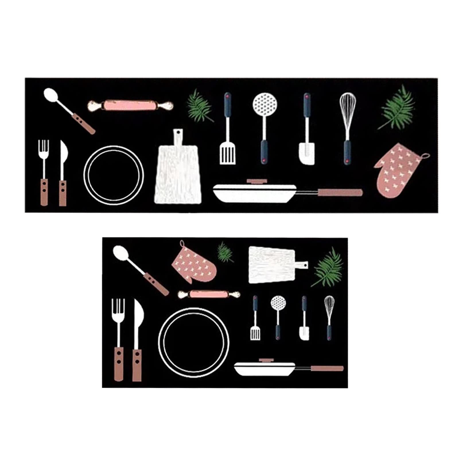 2PCS Non-Slip Absorbent Kitchen Runner Rugs - Washable Dining Room & Bar Mats for Indoor/Outdoor Use - Perfect for Kitchens, Restaurants, and Patios