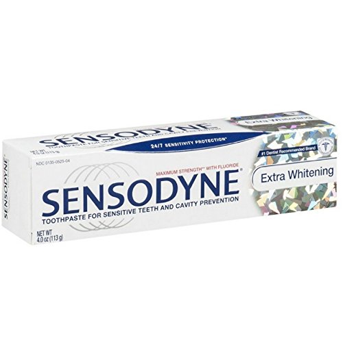 Sensodyne Extra Whitening Sensitivity Toothpaste for Sensitive Teeth - 4oz (Pack of 4) | Enamel Protection & Stain Removal | Perfect for Daily Oral Care & Teeth Whitening at Home