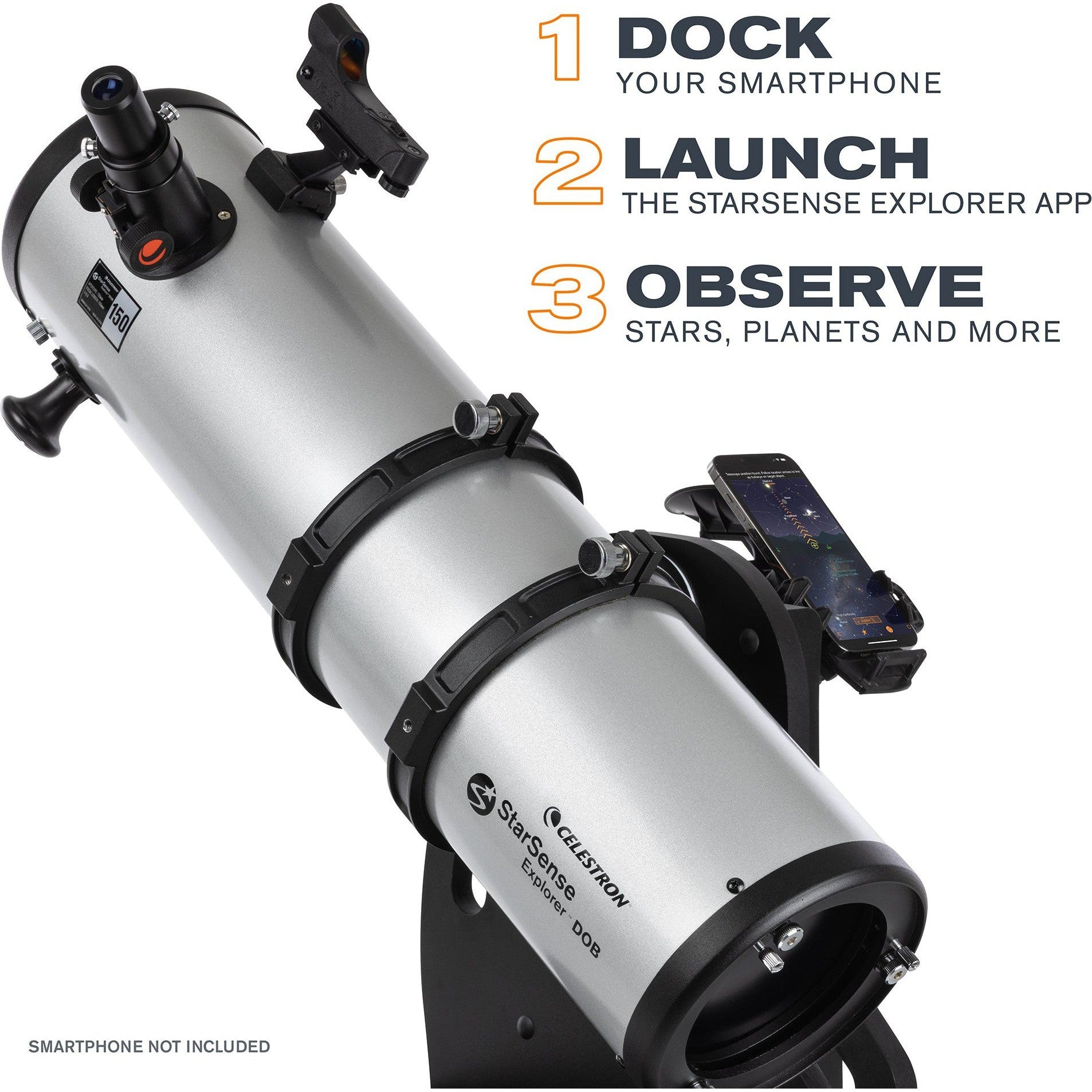 StarSense Explorer 150mm Smartphone-Controlled Dobsonian Telescope for Astronomy Beginners | Stargazing, Astrophotography & Backyard Observation