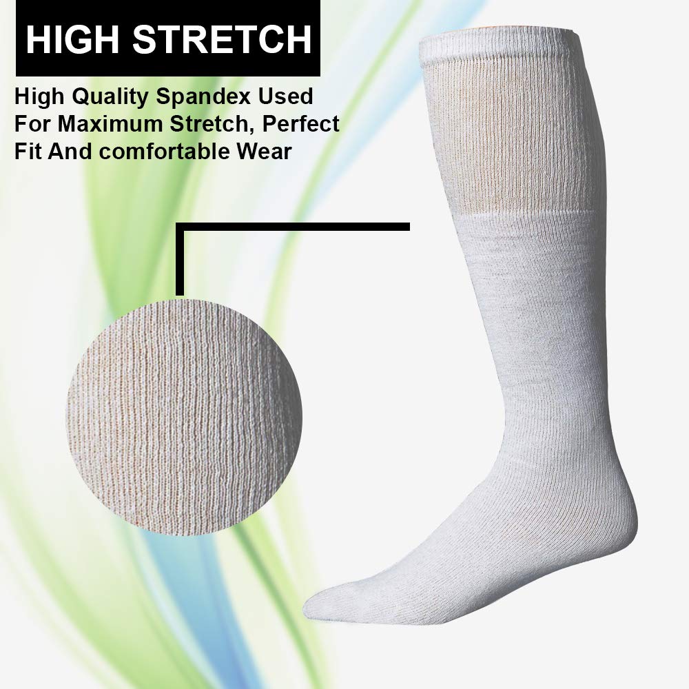Yacht & Smith Big and Tall Men's Athletic Cotton Tube Socks - 12-Pack Bulk Wholesale Referee Socks for Sports, Work & Casual Wear - King Size Breathable Comfort Socks by SOCKS’NBULK