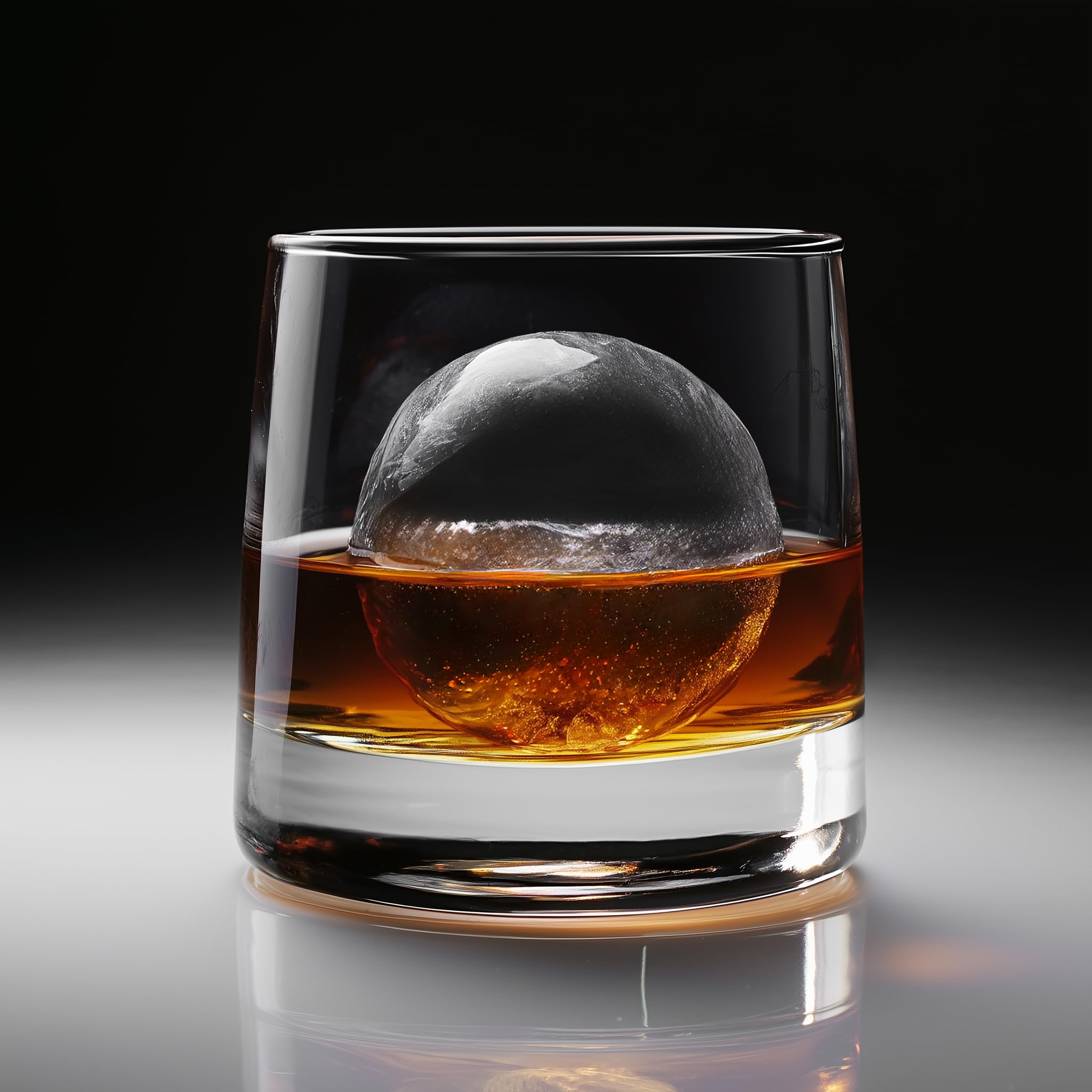 Glacio Clear Ice Ball Maker - 2.4 Inch Crystal Clear Ice Spheres for Whiskey & Cocktails - Perfect for Bourbon, Scotch, Cocktail Parties & Home Bars - Premium Reusable Ice Mold for Chilling Drinks in Style