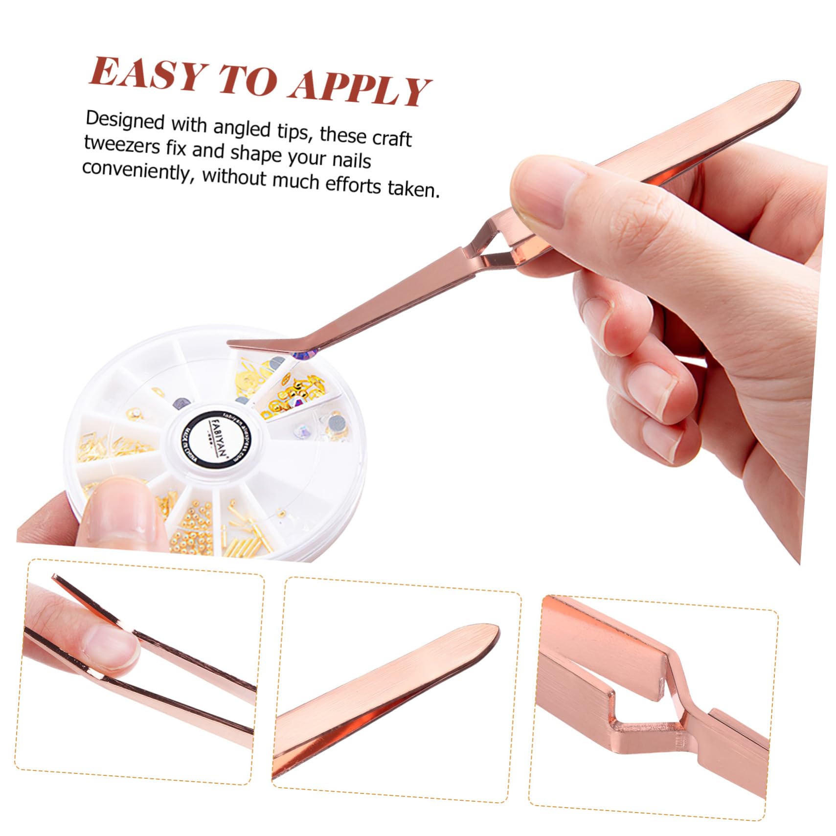 2 Pcs Stainless Steel Nail Shaping Tweezers - Professional Manicure Tools for Gel Nails, Nail Clamps & Pinching Tool | Perfect for Nail Art, DIY Home Manicure & Salon Use