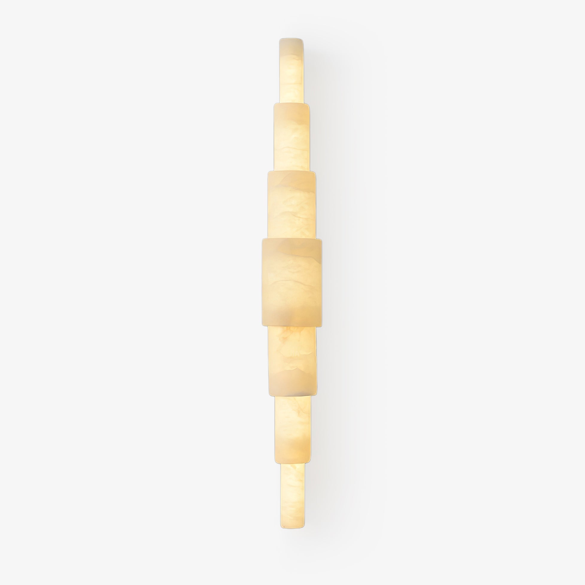 Alba Cascade Alabaster Wall Sconce - Elegant Handcrafted Light Fixture for Living Room, Bedroom & Hallway - Vintage Style Plug-in Wall Lamp with Natural Stone Shade (Indoor Use)