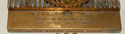 Custom Engraved USMC Military Brass Awards - Personalized Plaques for Marines, Recognition Ceremonies & Office Decor