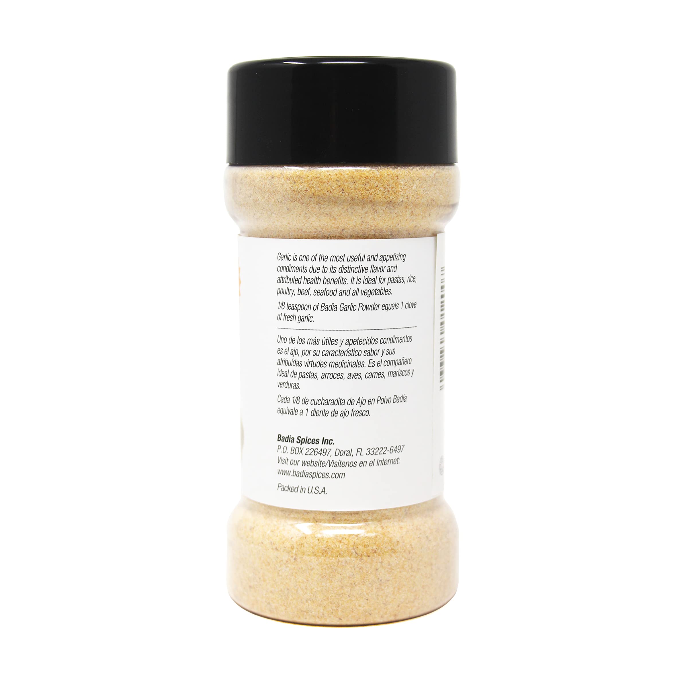 Badia Garlic Powder 8 oz - Pure & Natural Garlic Seasoning for Cooking, Baking & Grilling - Perfect for Italian, Mexican & Asian Dishes