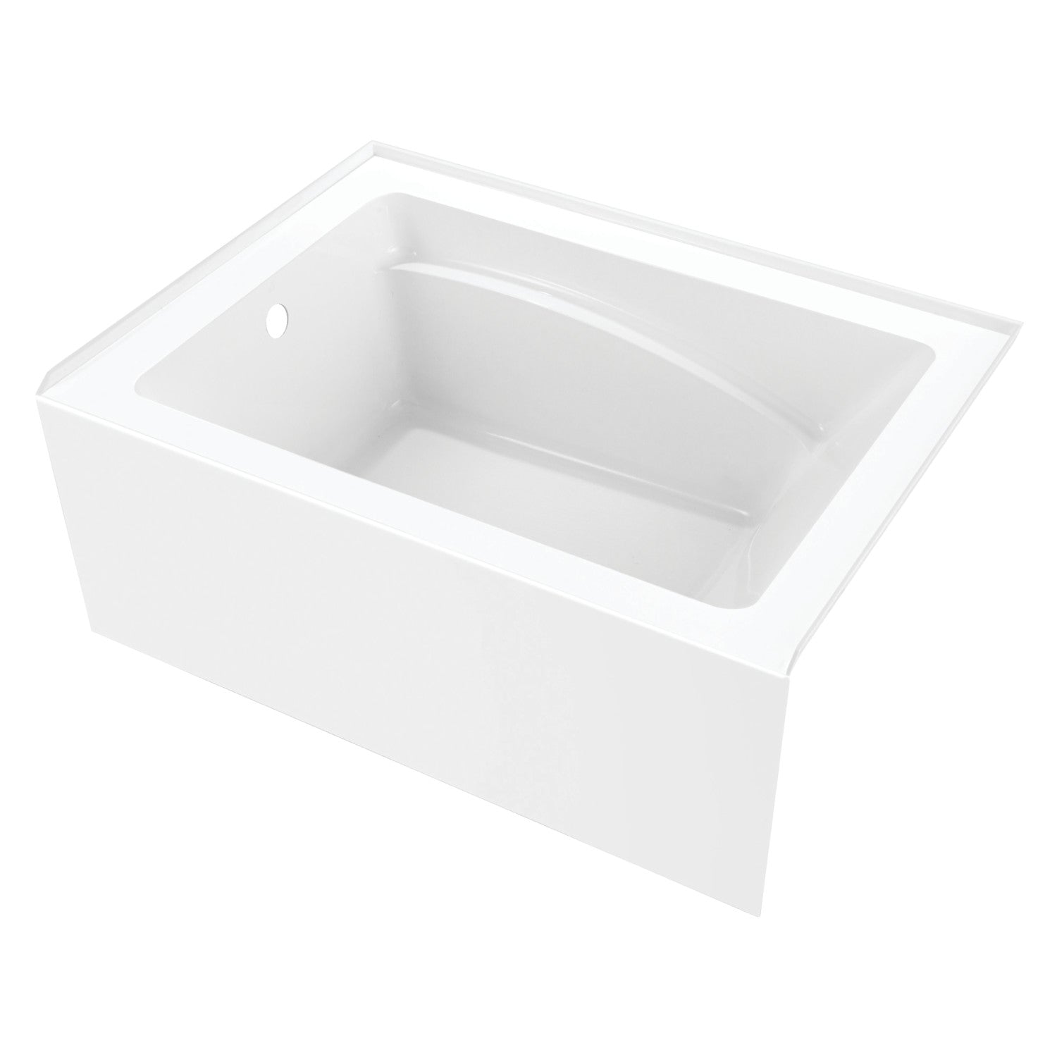 Aqua Eden 48 Inch Acrylic Rectangular 3 Wall Alcove Bathtub - Left Hand Drain, Glossy White - Perfect for Modern Bathroom Renovations & Spa-Like Retreats