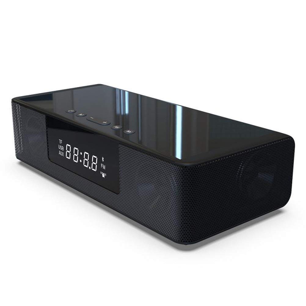 Premium THICK Smart Bluetooth Speaker with Remote Control, FM Radio, Dual Alarm Clock, LED Display & 4000mAh Fast Wireless Charging - Perfect for Home, Office, and Travel Use