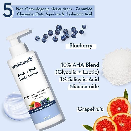 Glycolic & Lactic Acid Body Lotion for Smooth Skin - Niacinamide Moisturizer for Rough & Bumpy Skin - 200ml Hydrating Body Cream - Perfect for Daily Use & Post-Shower Care