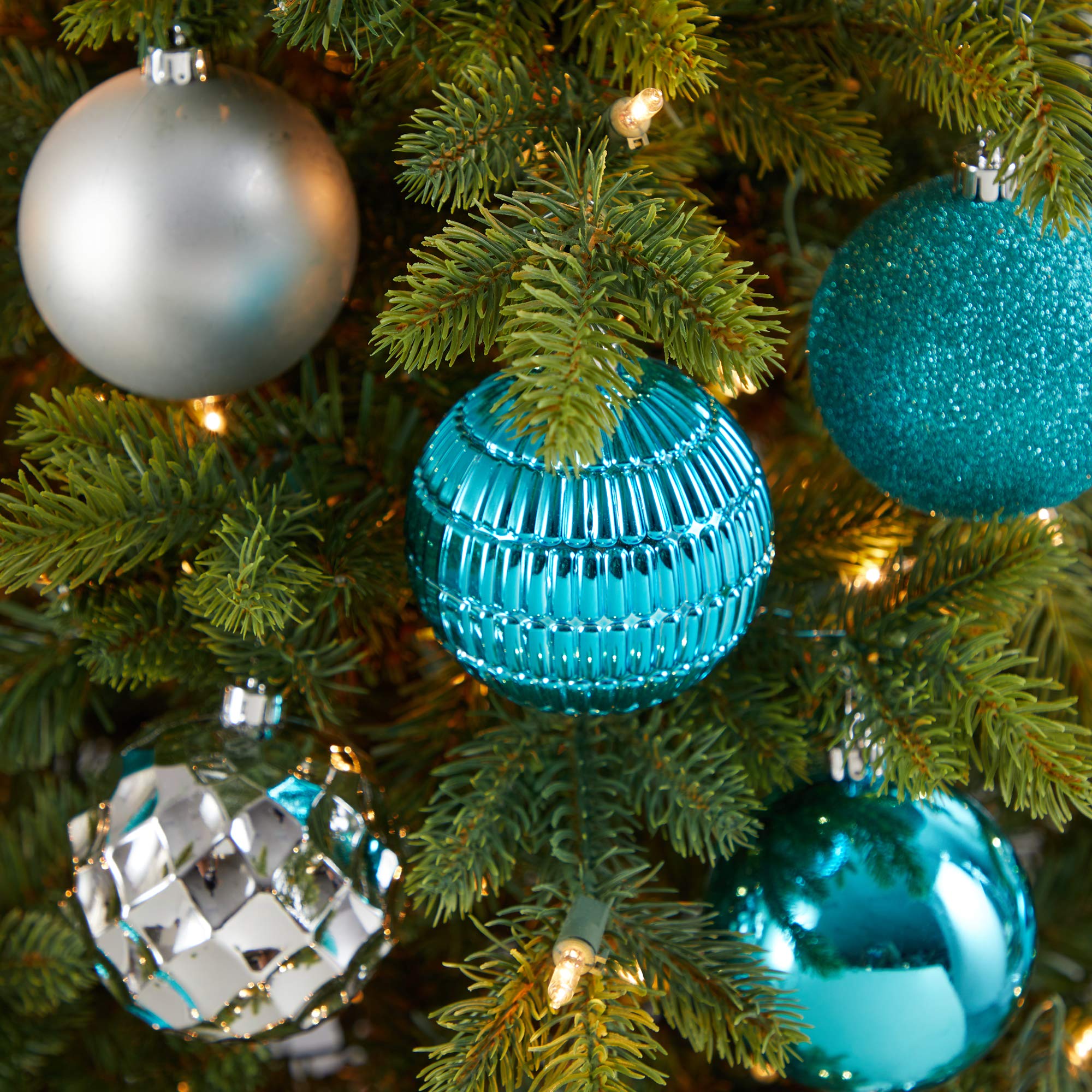 Nearly Natural Shatterproof Christmas Tree Ornaments - 40-Piece Holiday Decor Set with 80mm Balls & Reusable Storage Box - Perfect for Xmas Tree Decorating, Home Party, and Festive Gift Giving
