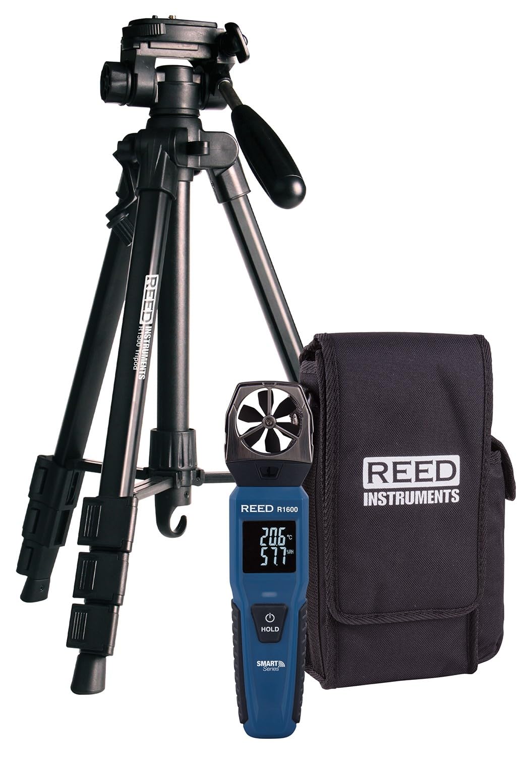 REED Instruments R1600-KIT Digital Vane Anemometer with Data Logging, Tripod & Carrying Case - Accurate Wind Speed Measurement for HVAC, Industrial & Environmental Monitoring